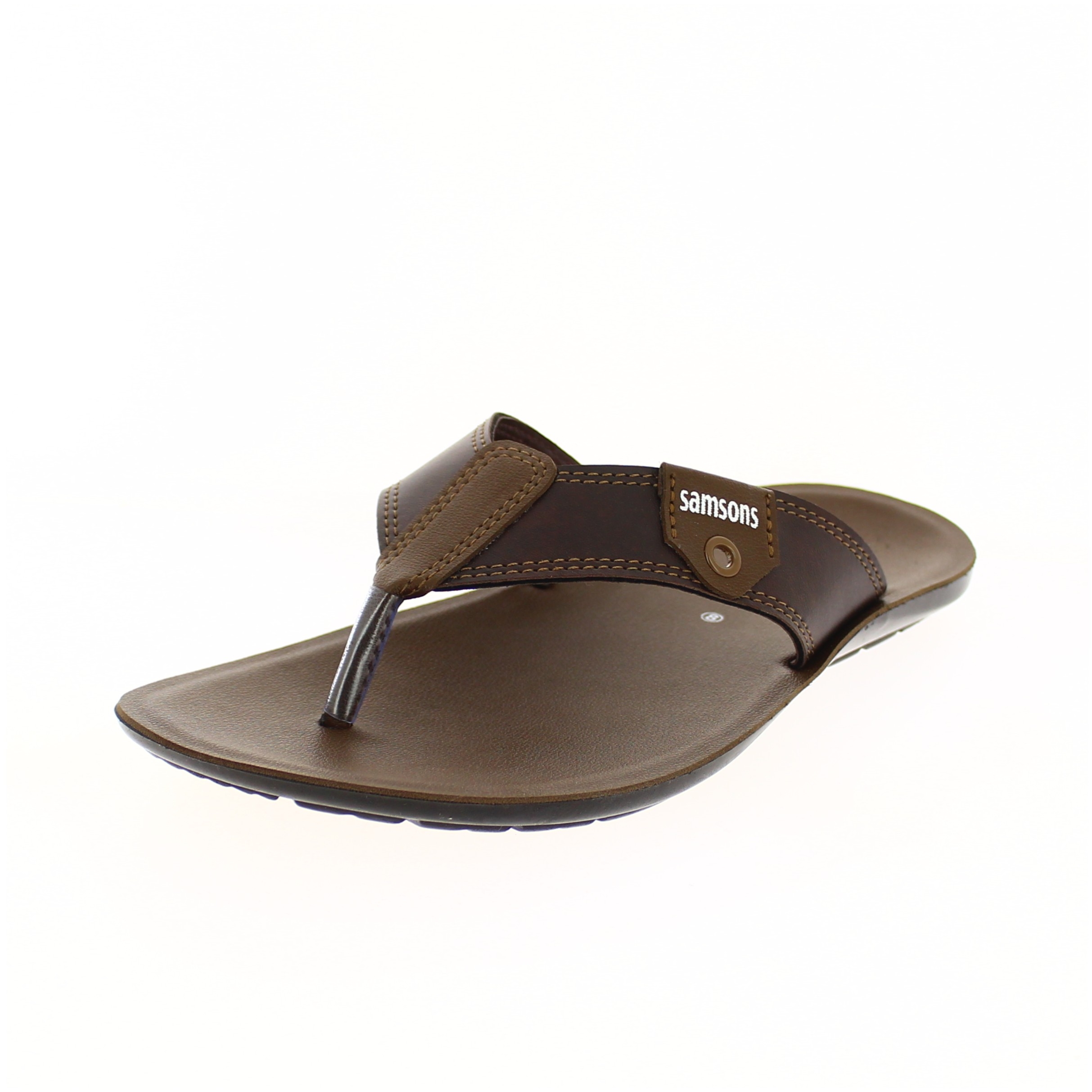 Samsons Men Casual V-Strap Slippers Brown