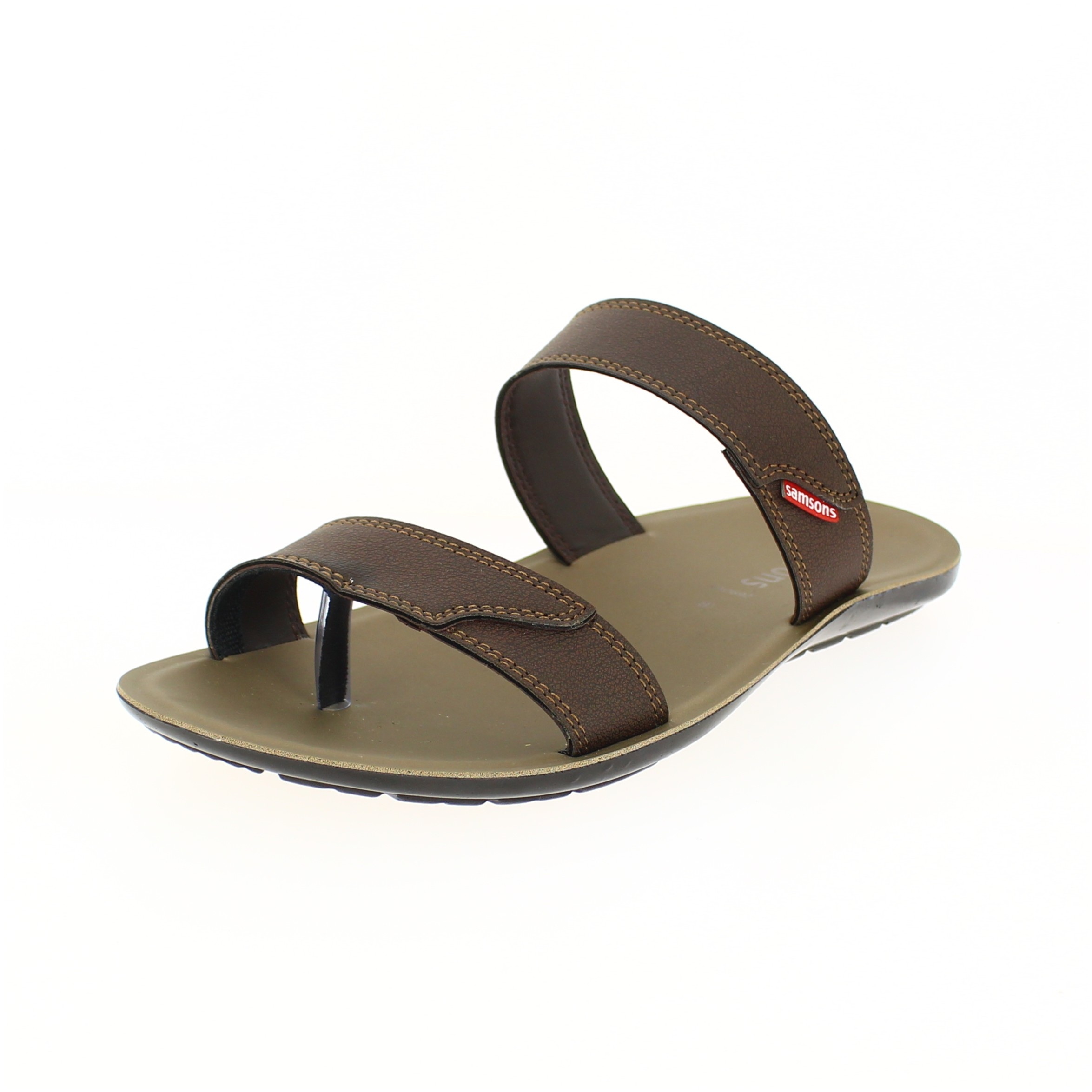 Samsons Men Casual Toe-Ring Slippers Brown