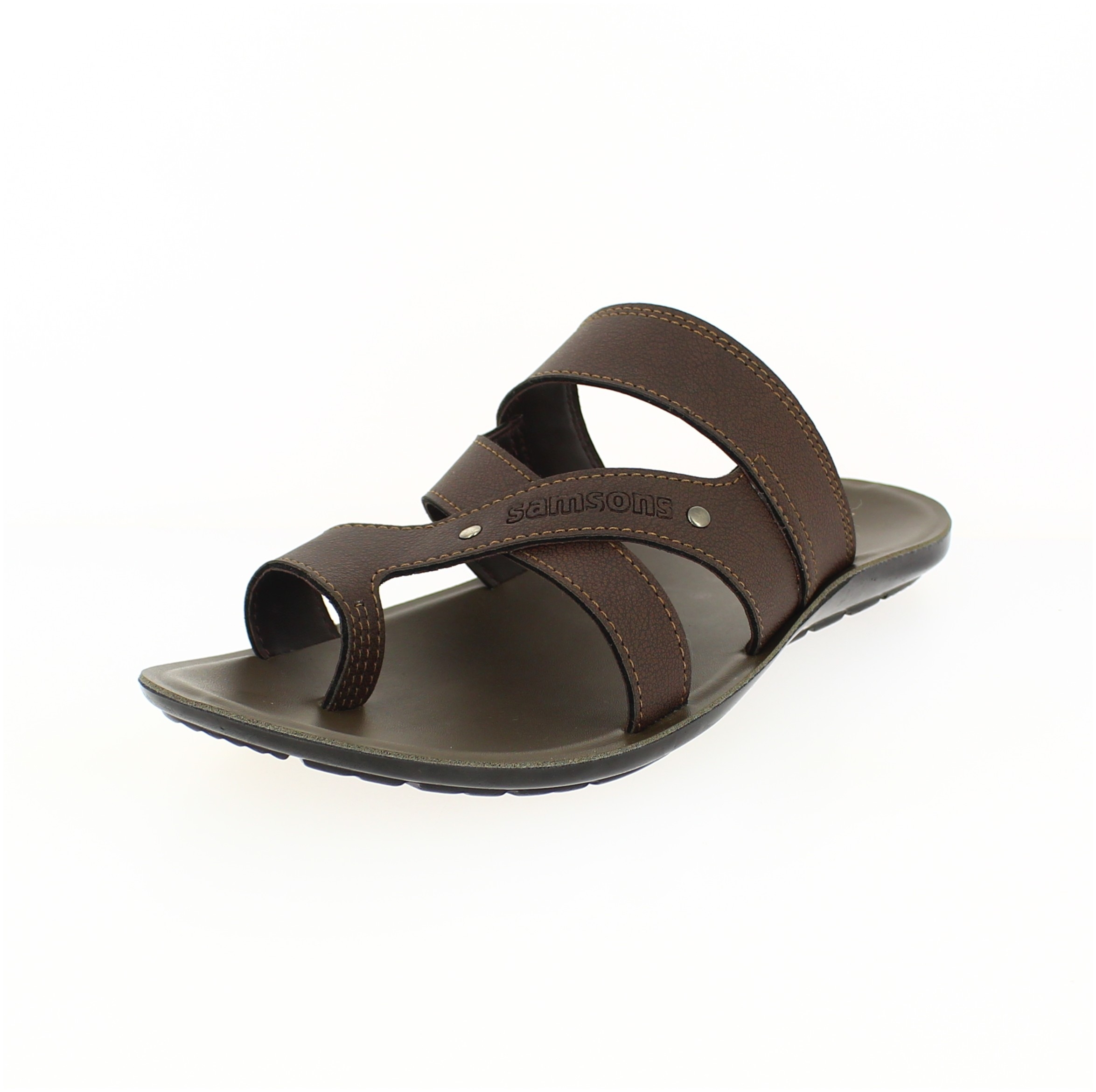Samsons Men Casual Toe-Ring Slippers Brown