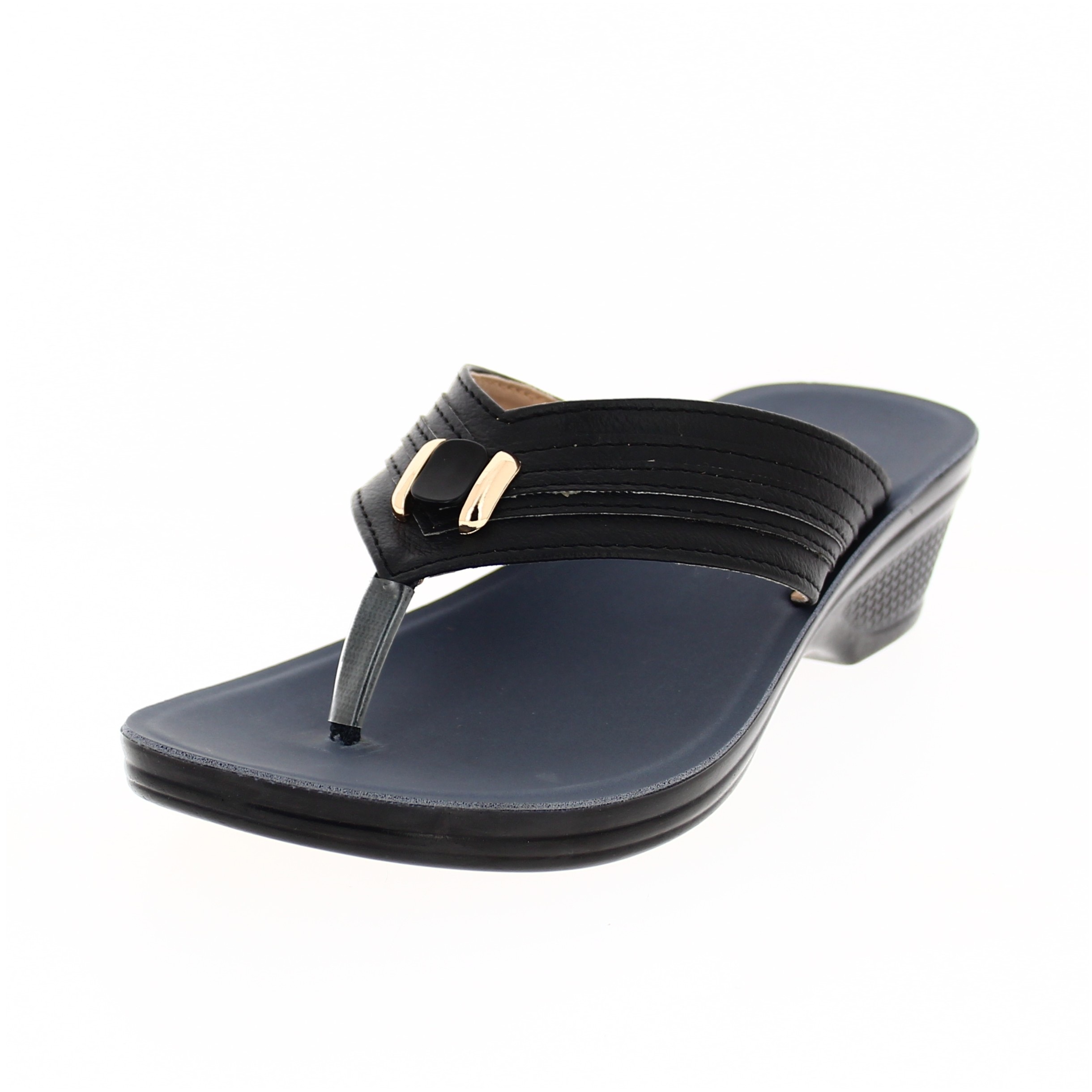 Samsons Women Casual V-Strap Slippers Black