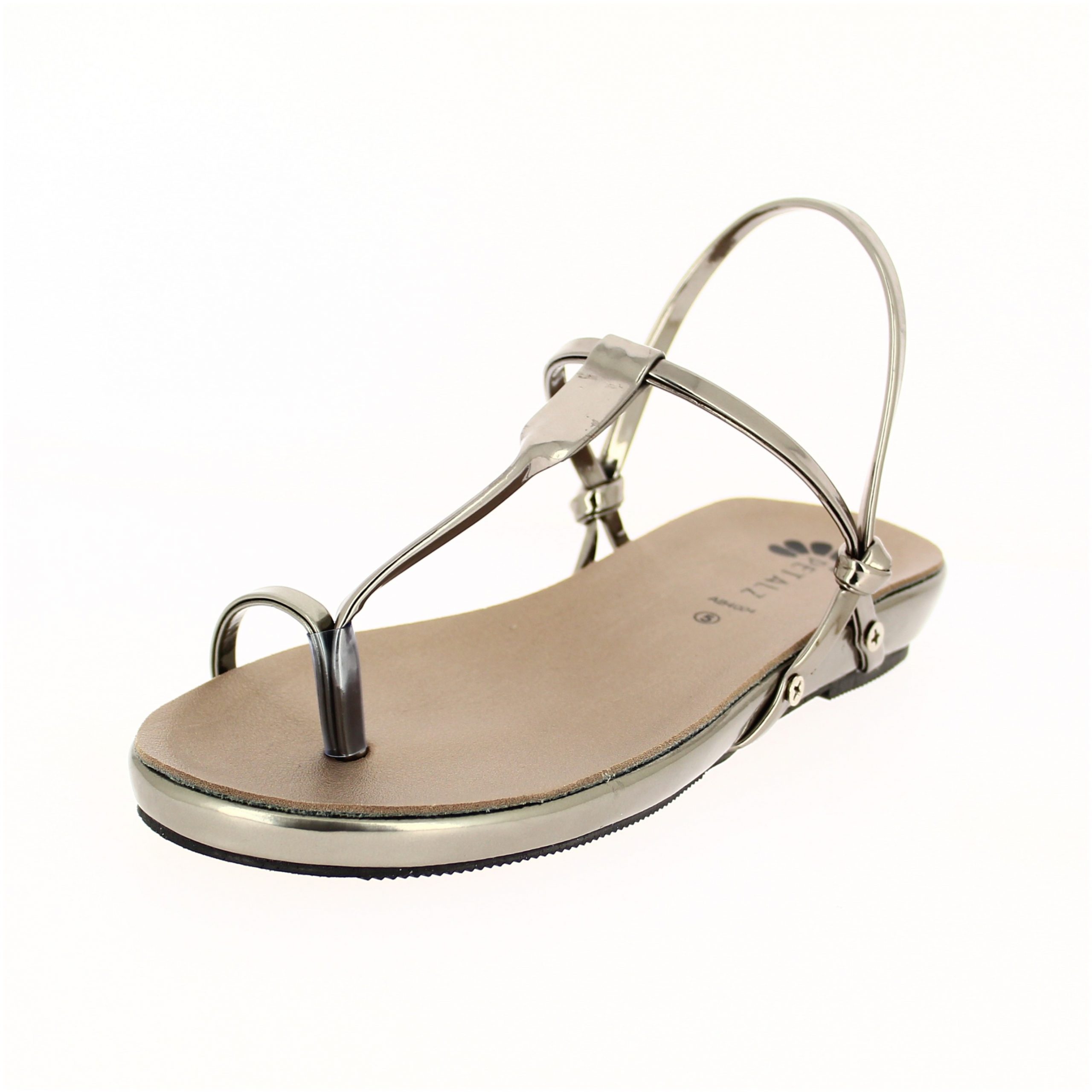 PETALZ Women Casual Toe Ring Sandals Silver