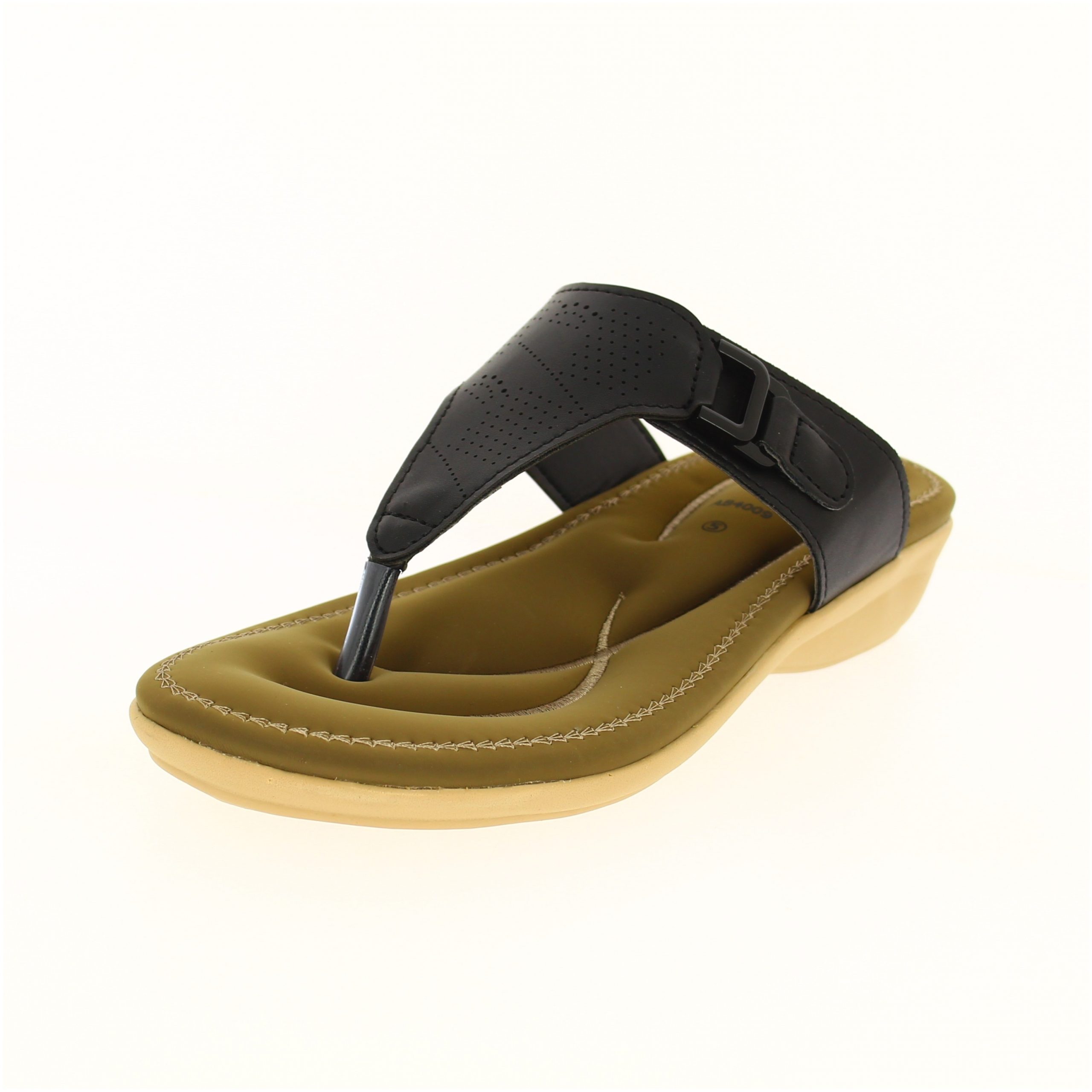 PETALZ Women Casual T-Strap Wedges Black