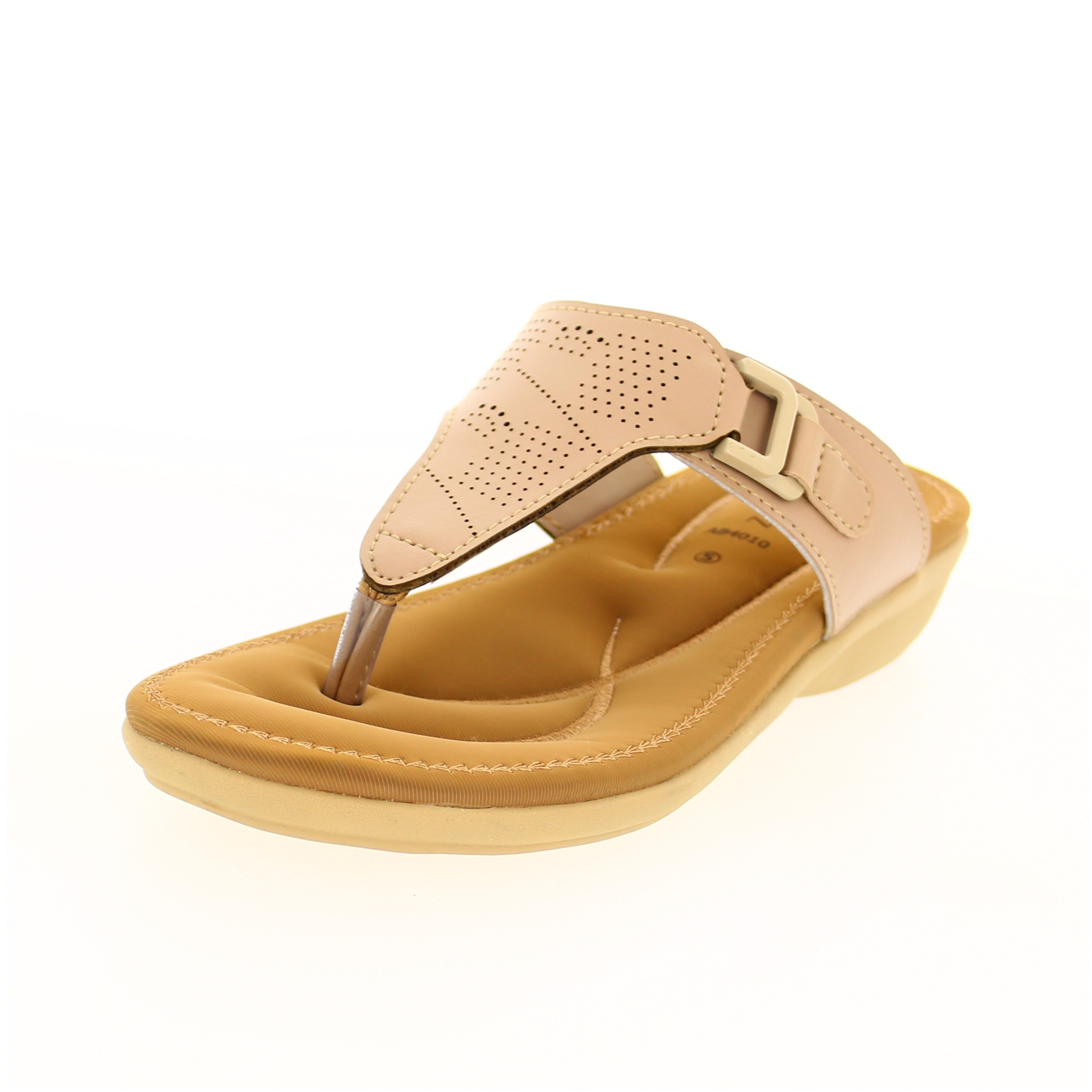 PETALZ Women Casual T-Strap Wedges Beige