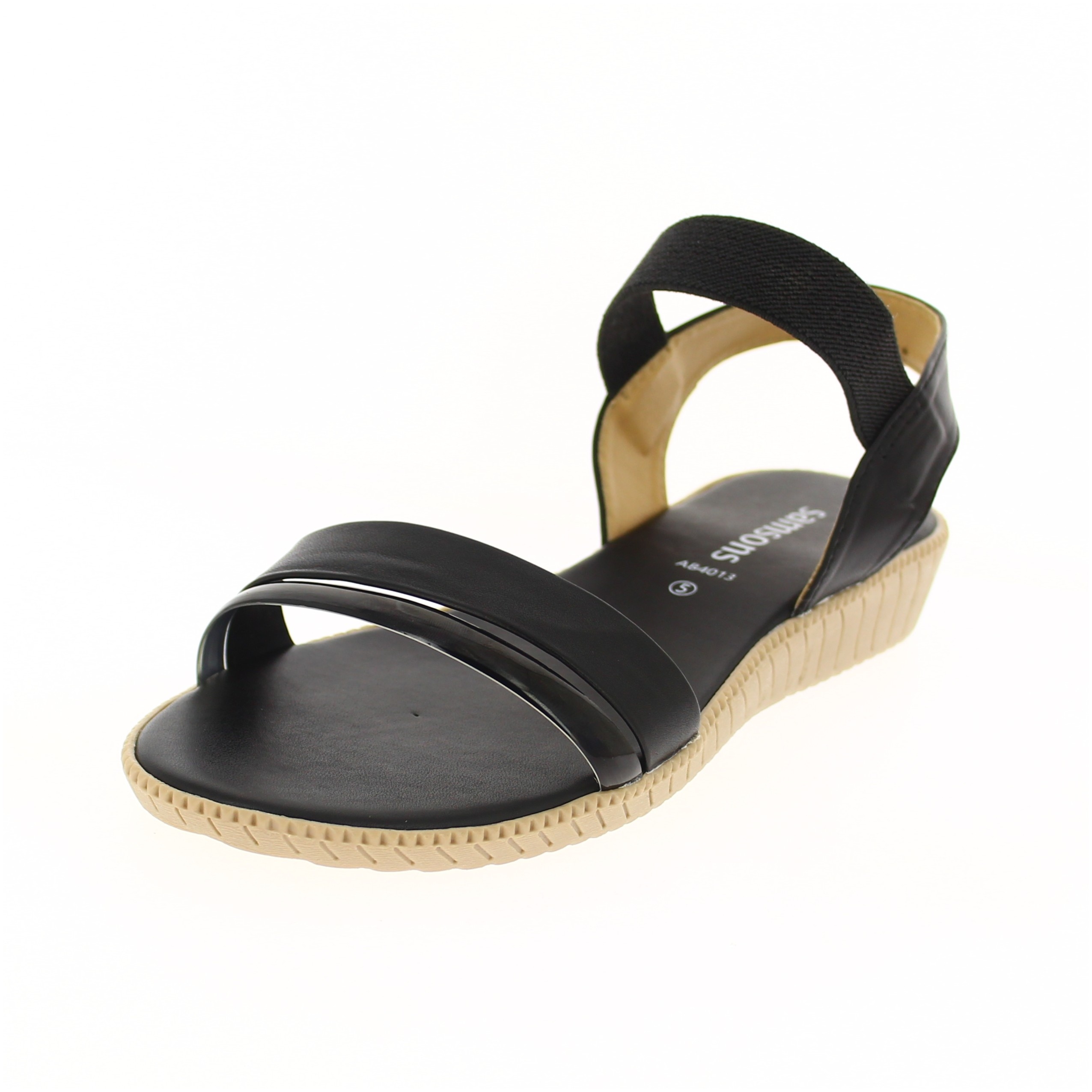 SAMSONS Women Casual Slip-On Sandals Black