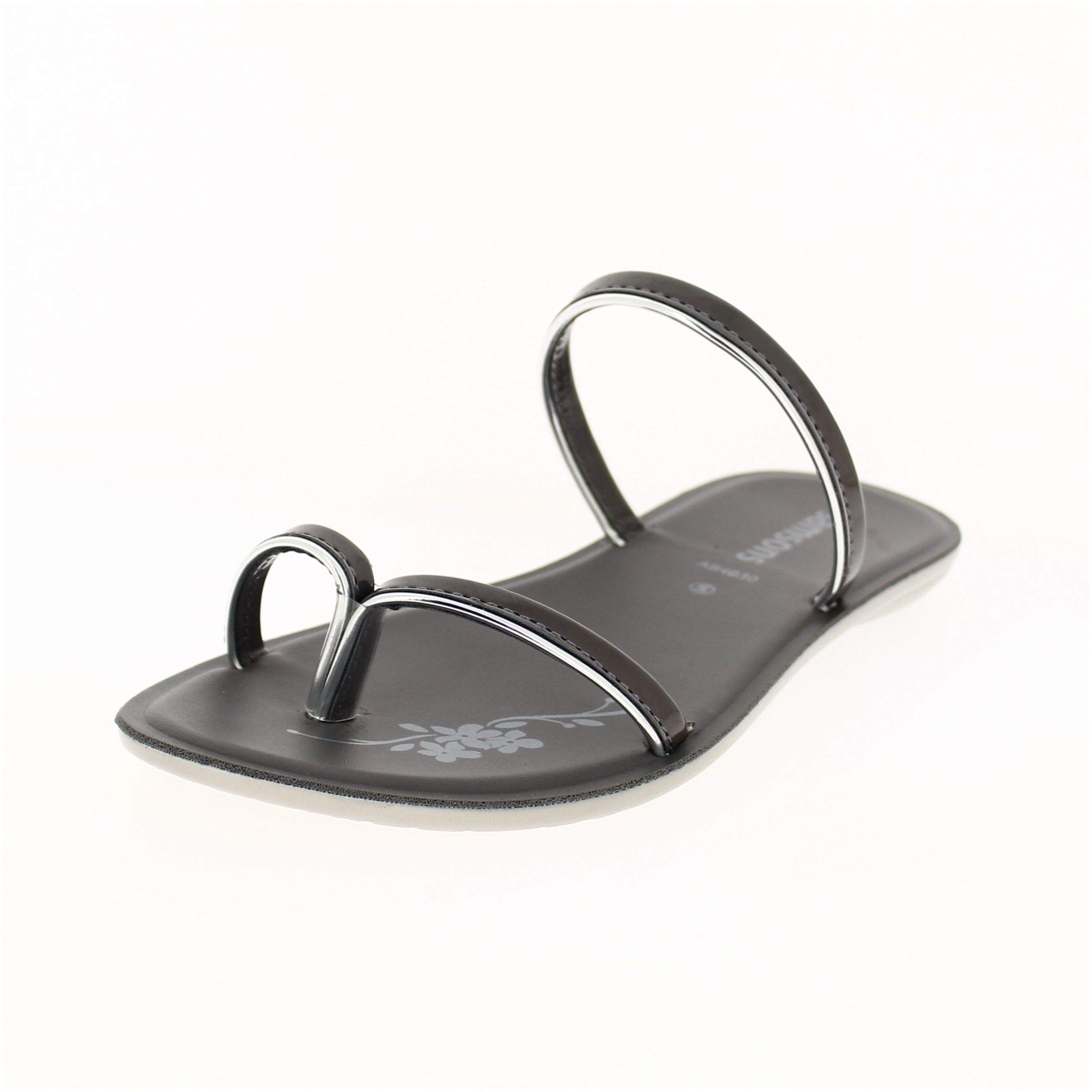 samsons Women Casual Toe Ring Slippers Grey