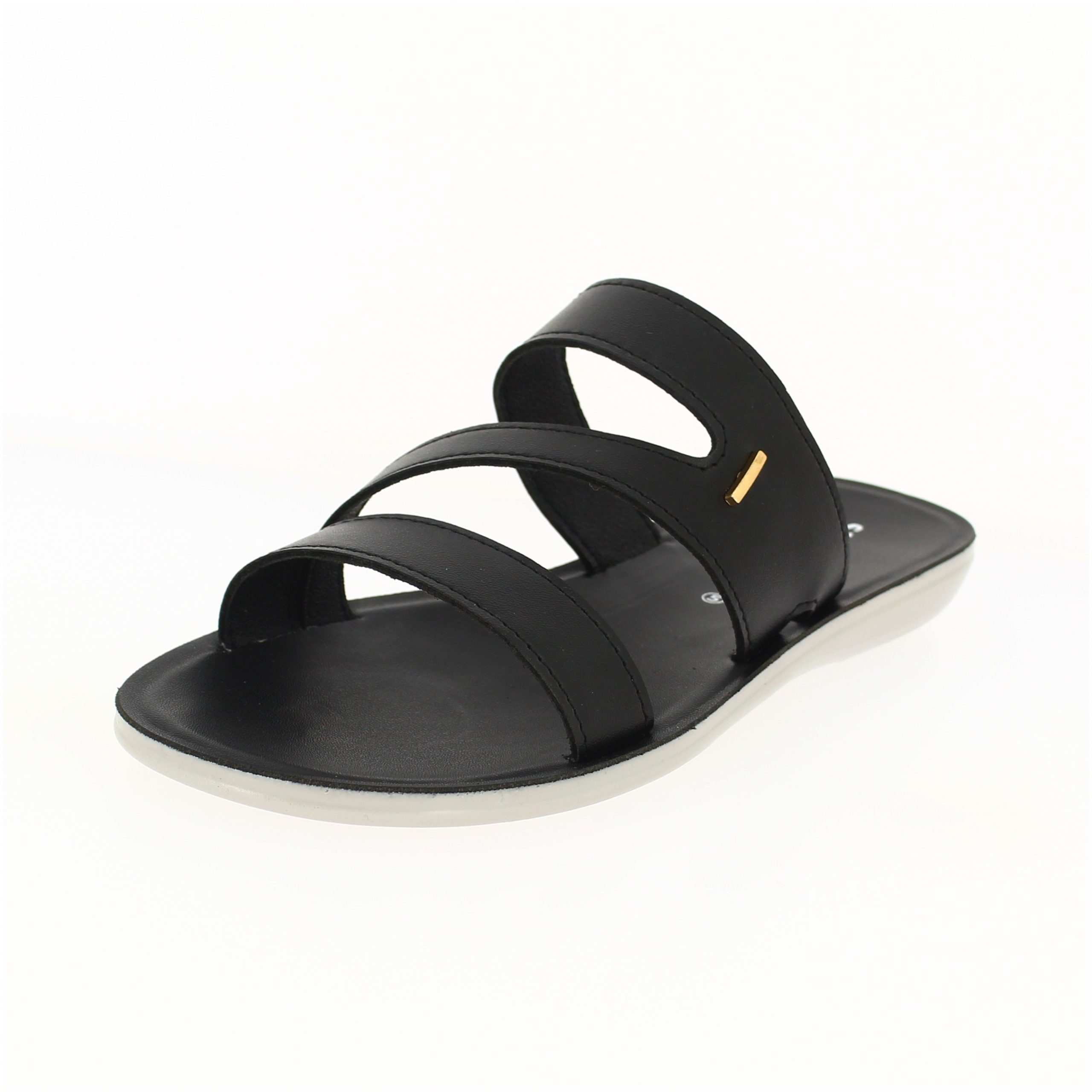 SAMSONS Women Casual Toe Ring Slippers Black