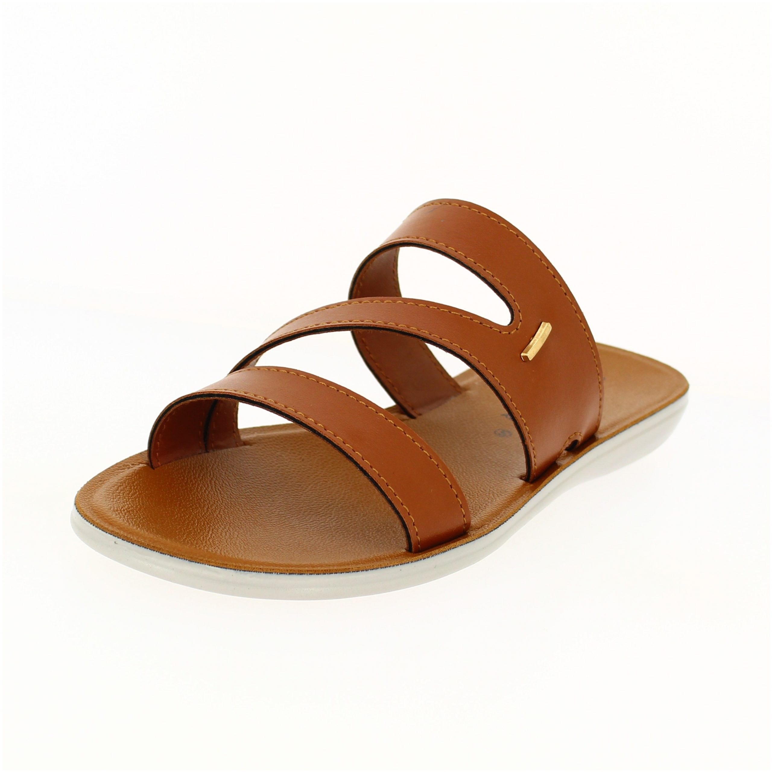 SAMSONS Women Casual Toe Ring Slippers Brown