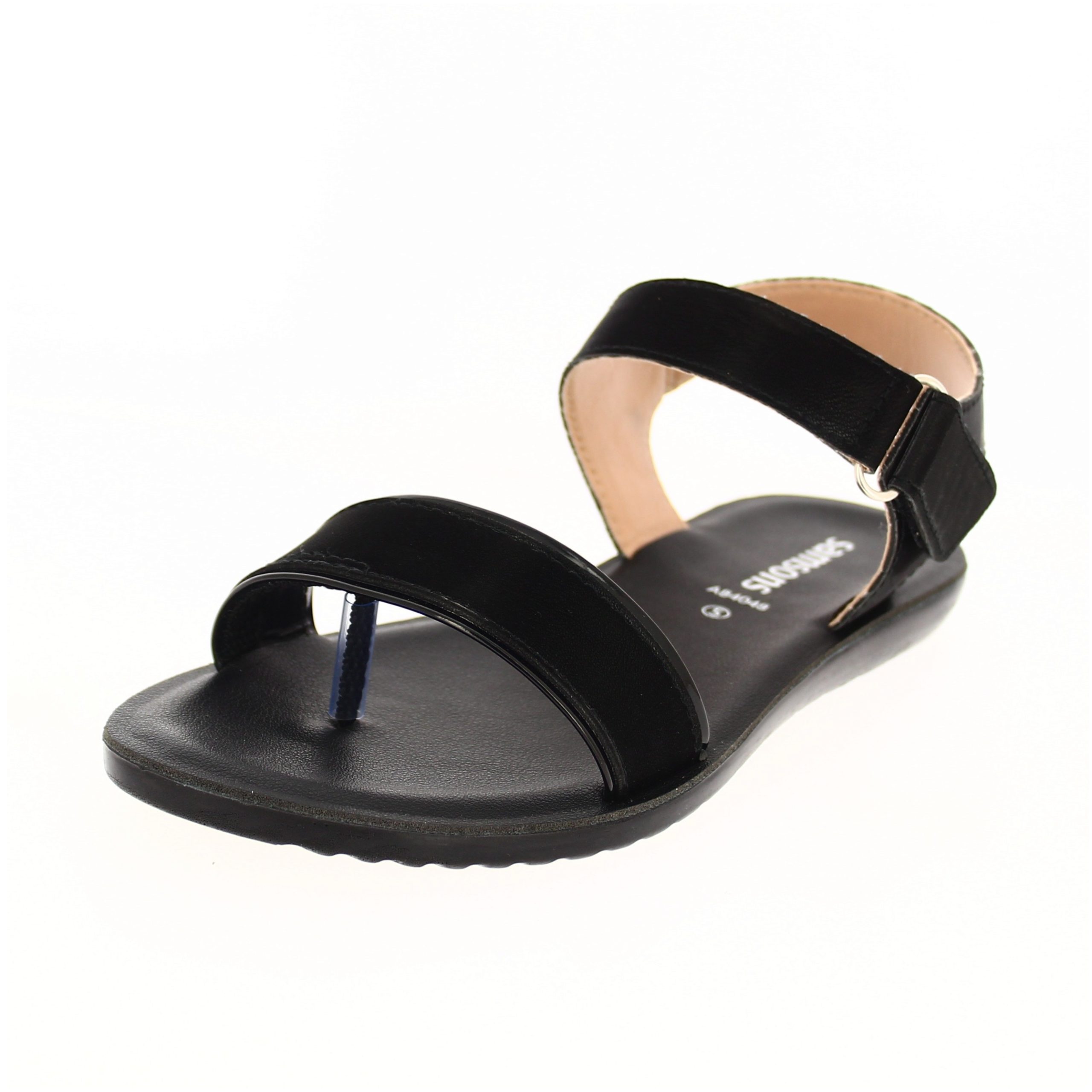 SAMSONS Women Casual Toe Ring Sandals Black