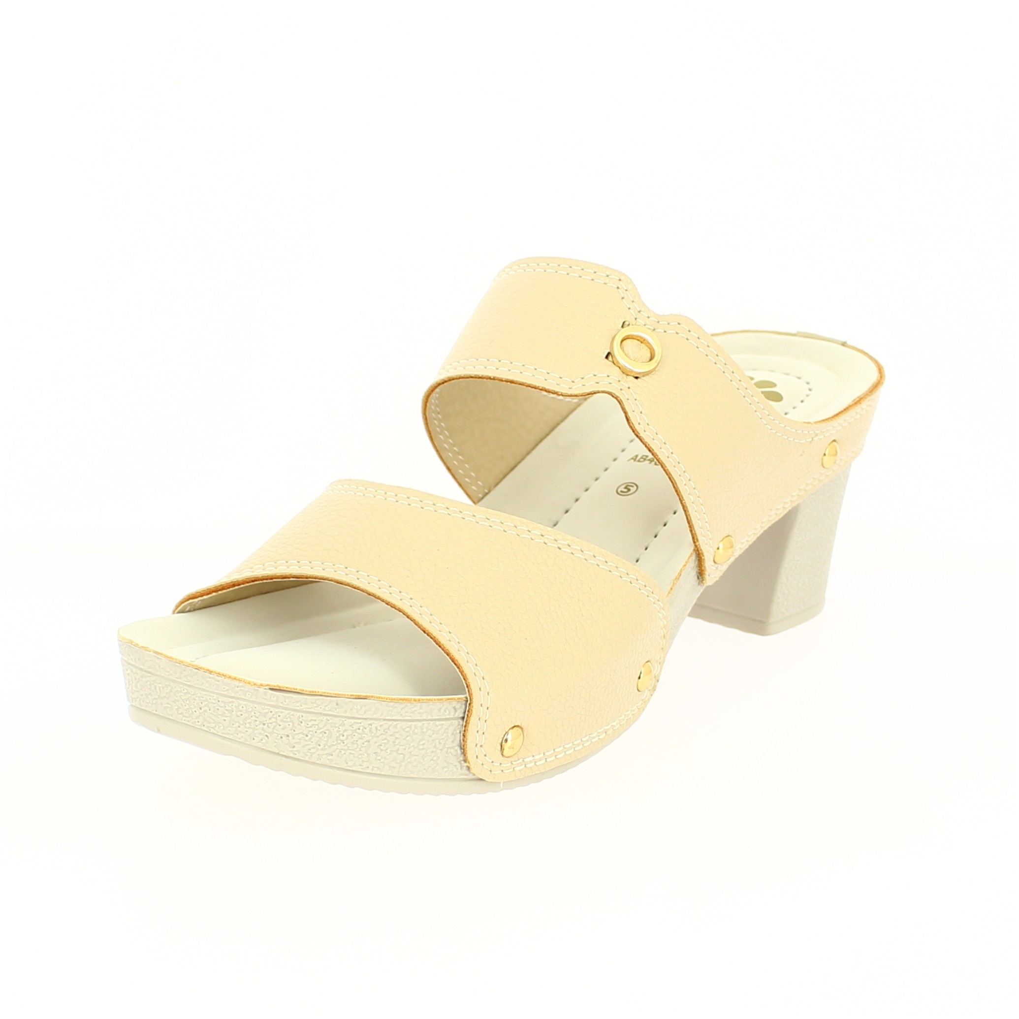 PETALZ Women Formal Slip-On Heels Cream