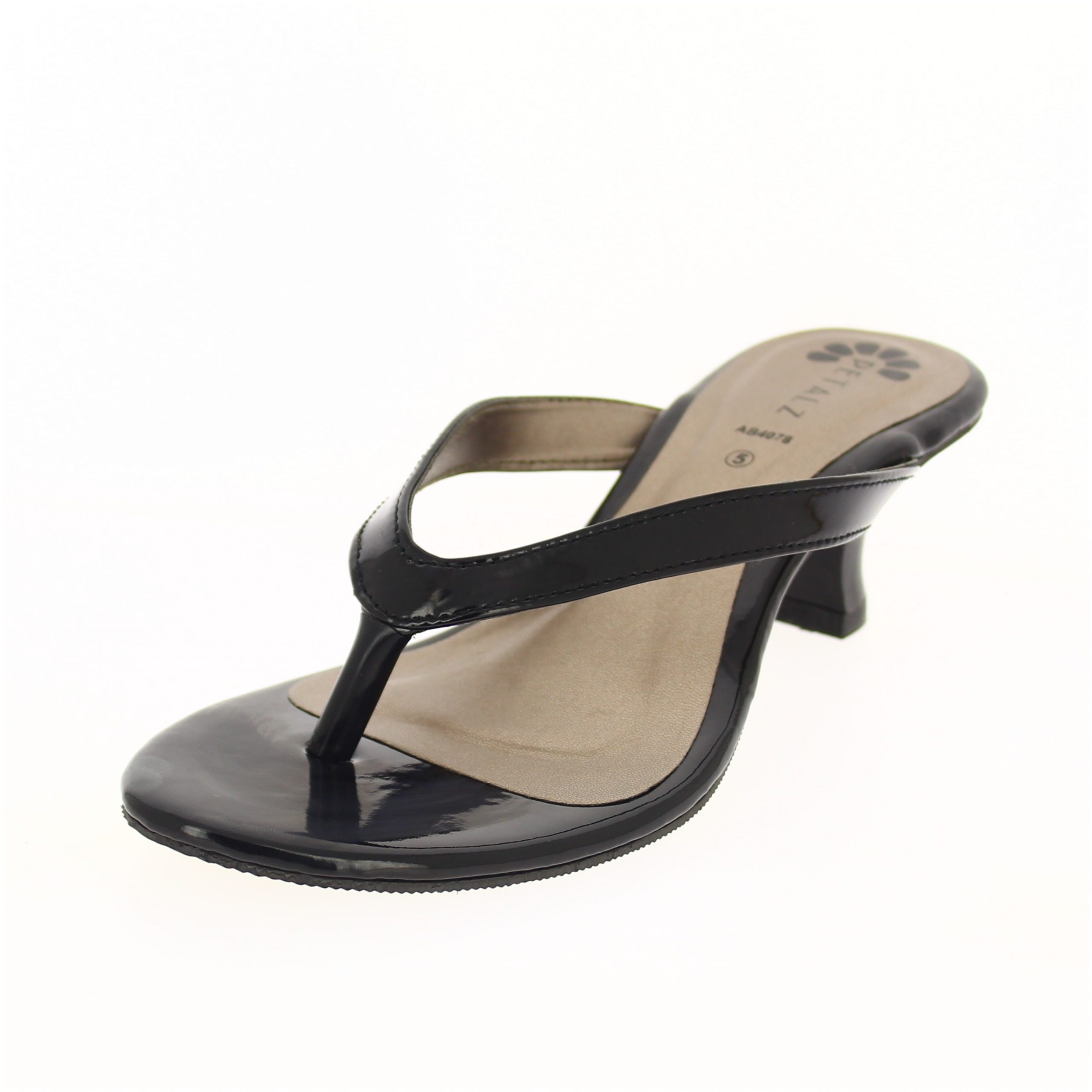 PETALZ Women Formal V-Strap Heels Black