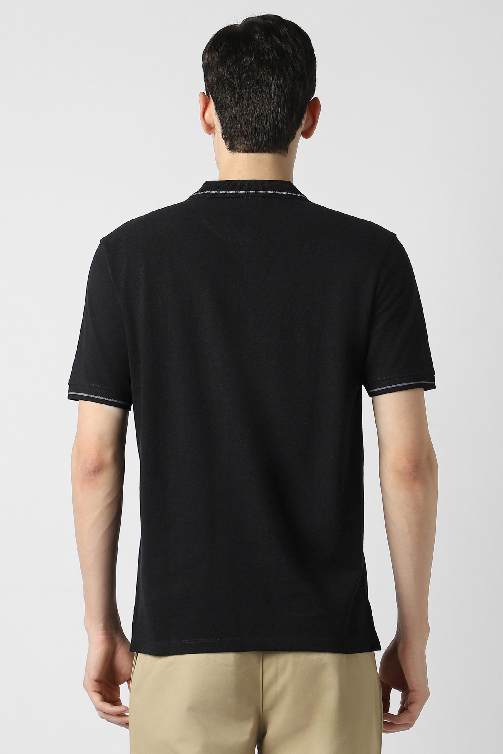 Peter England Men Casual Tshirt Black