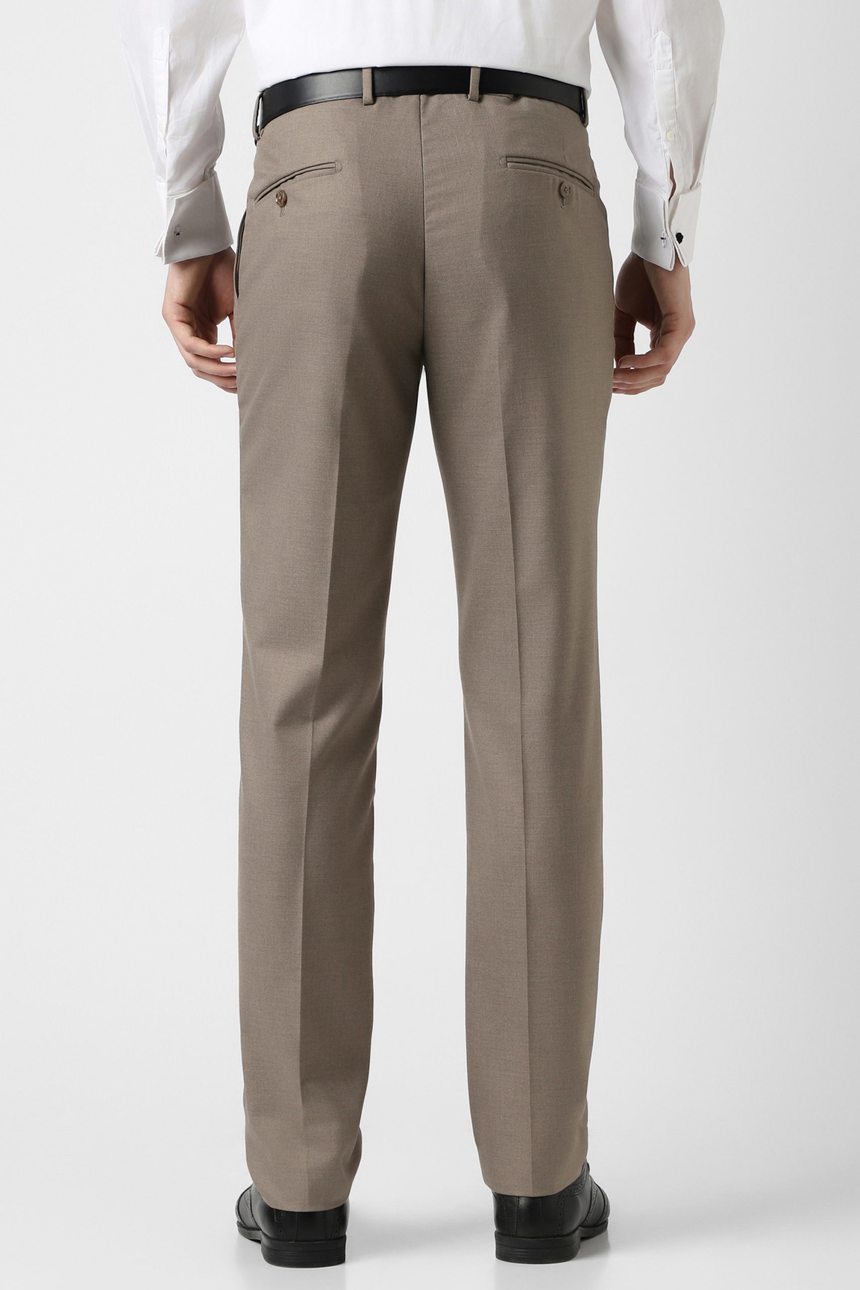 Peter England Men Casual Pant Beige