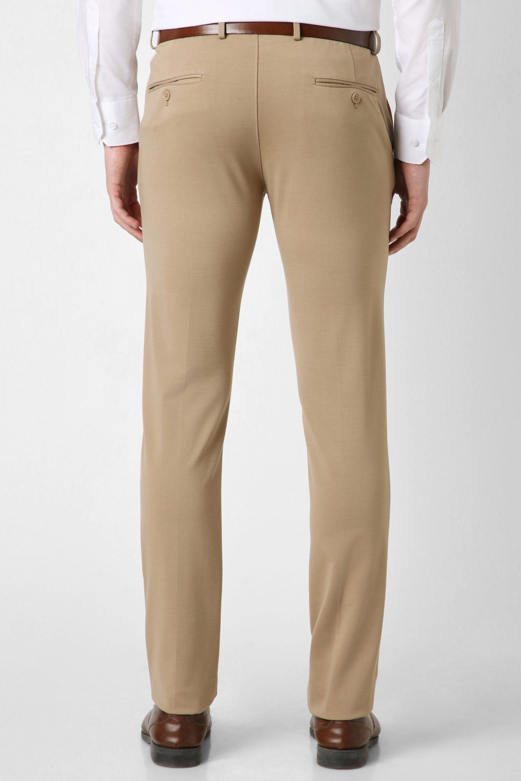 Peter England Men Casual Pant Beige