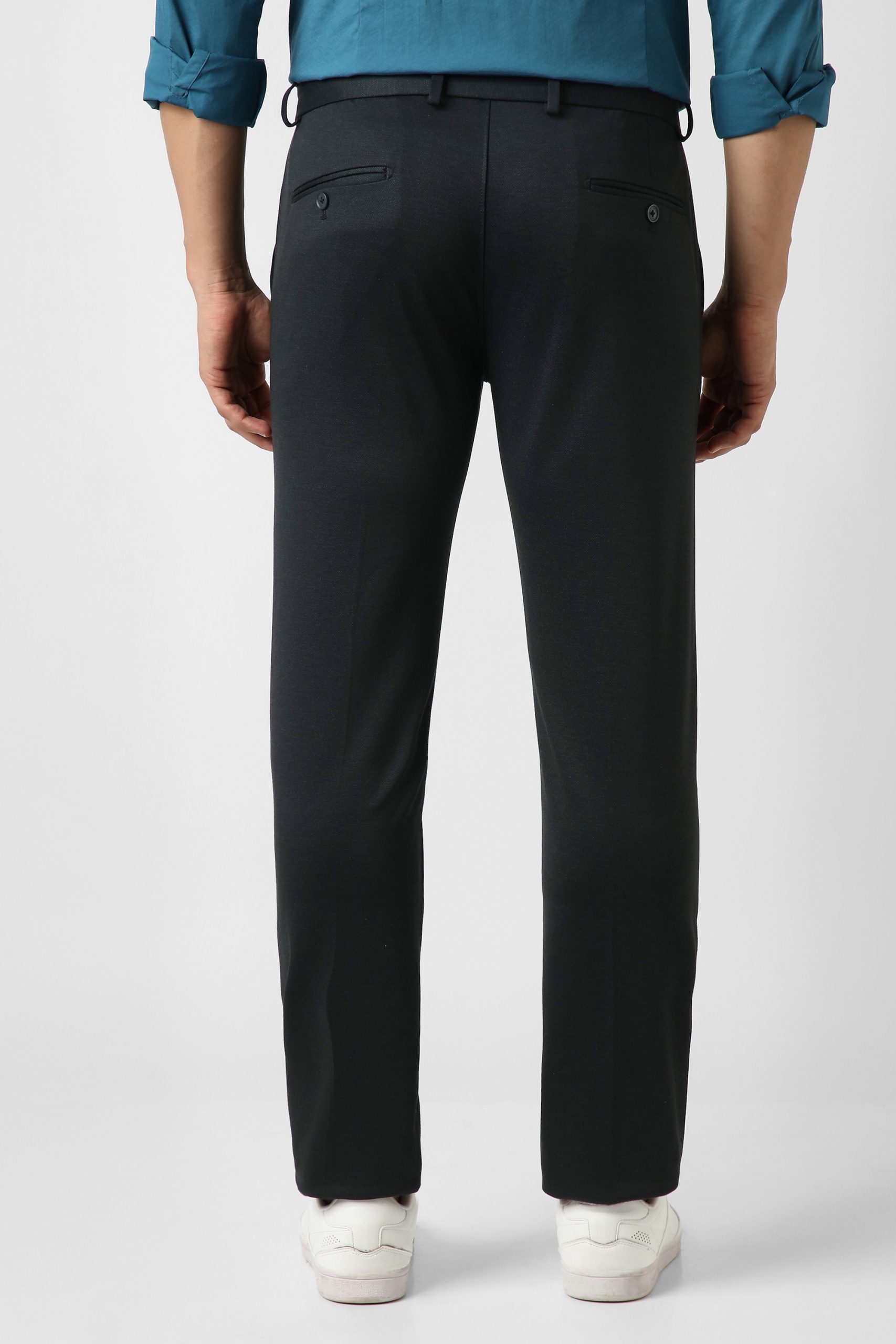 Peter England Men Casual Pant Black
