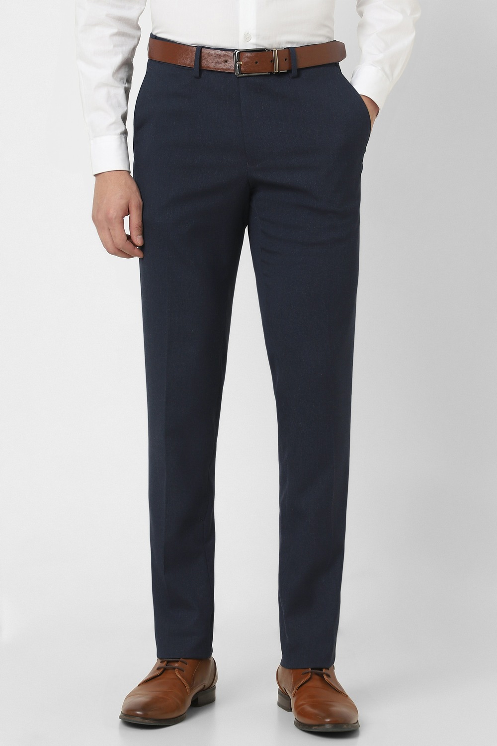 Peter England Men Casual Pant Navy
