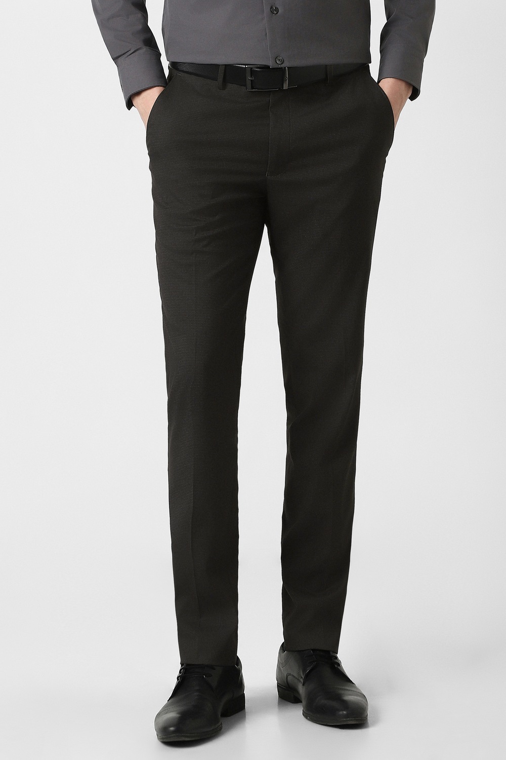 Peter England Men Casual Pant Black