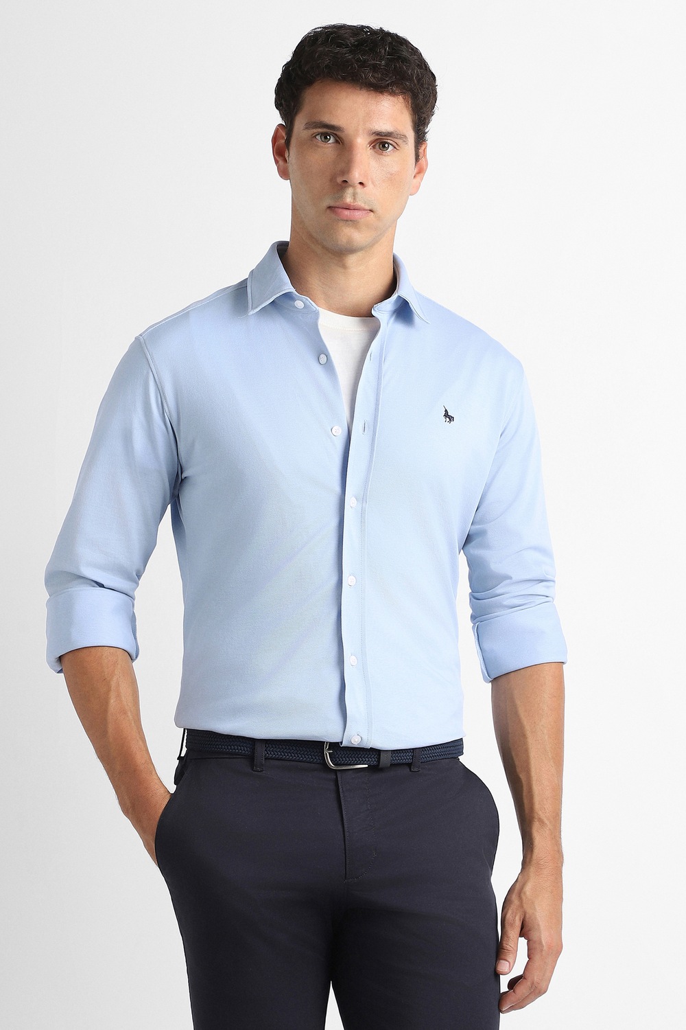 Van Heusen Men Casual Shirt Full Sleeve Brown