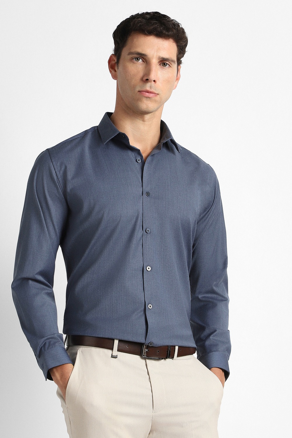 Van Heusen Men Casual Shirt Half Sleeve White