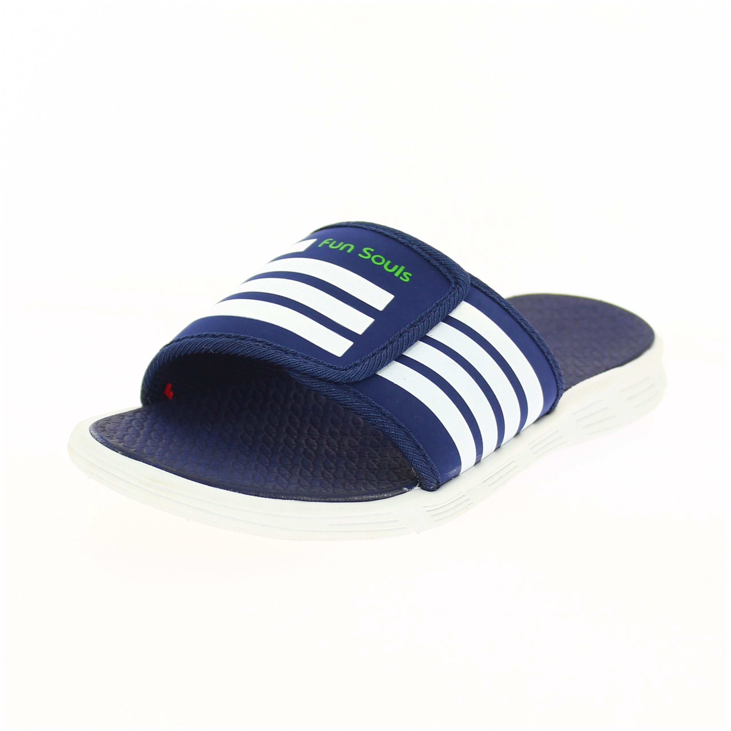 Fun Souls Boys Casual Slip-On Slippers Blue / White