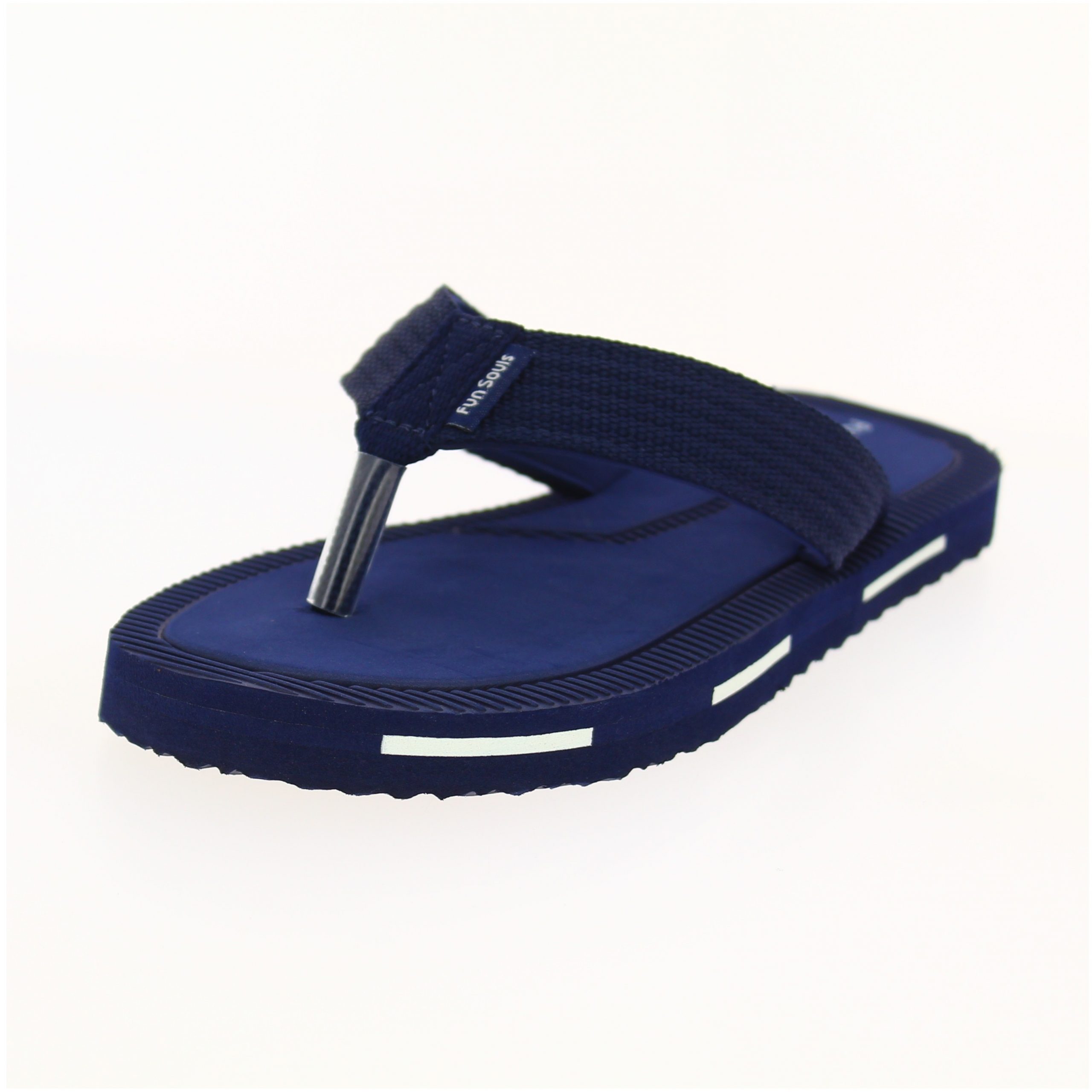Fun Souls Boys Casual V-Strap Slippers Dark Blue