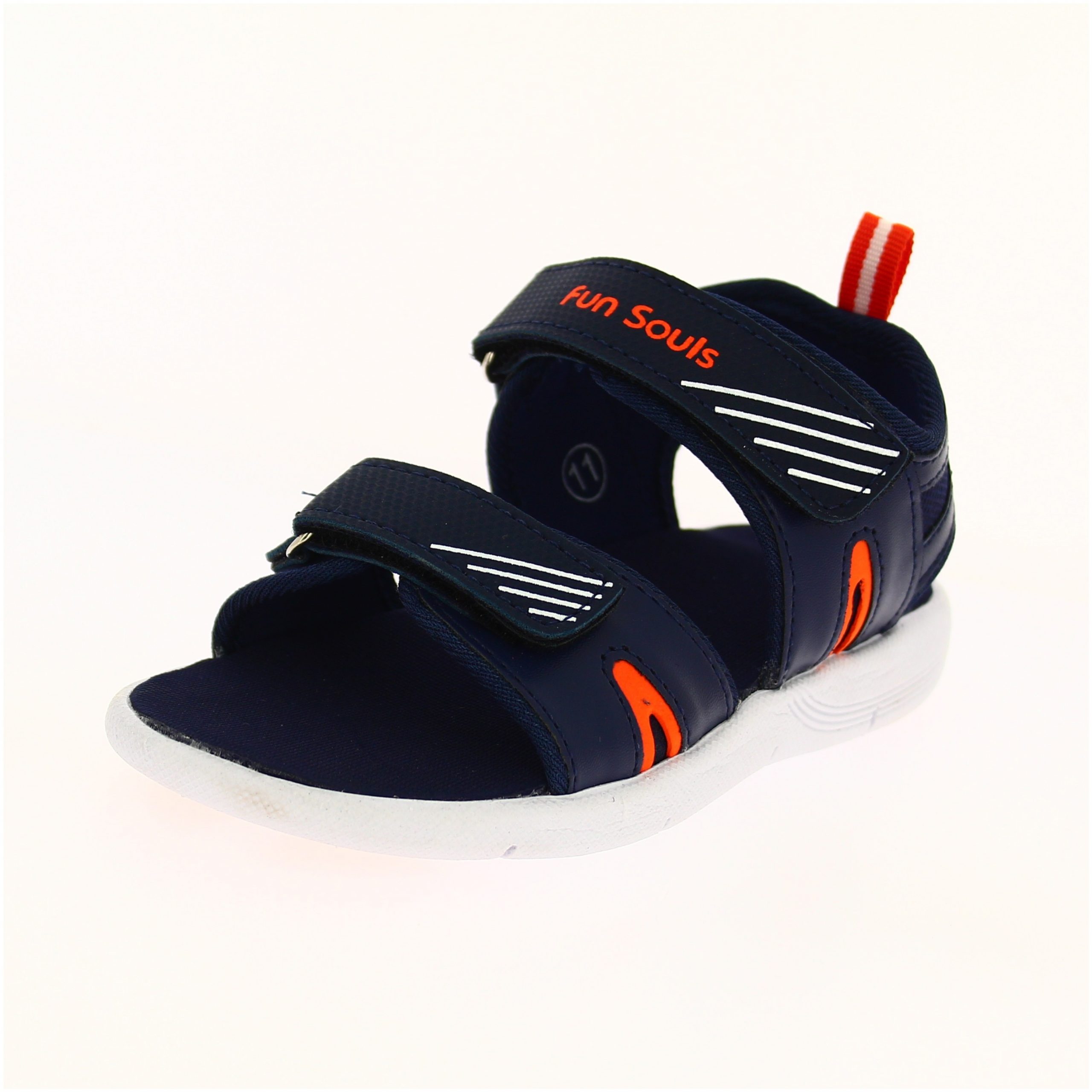Fun Souls Boys Casual Slip-On Sandals Dark Blue / Orange