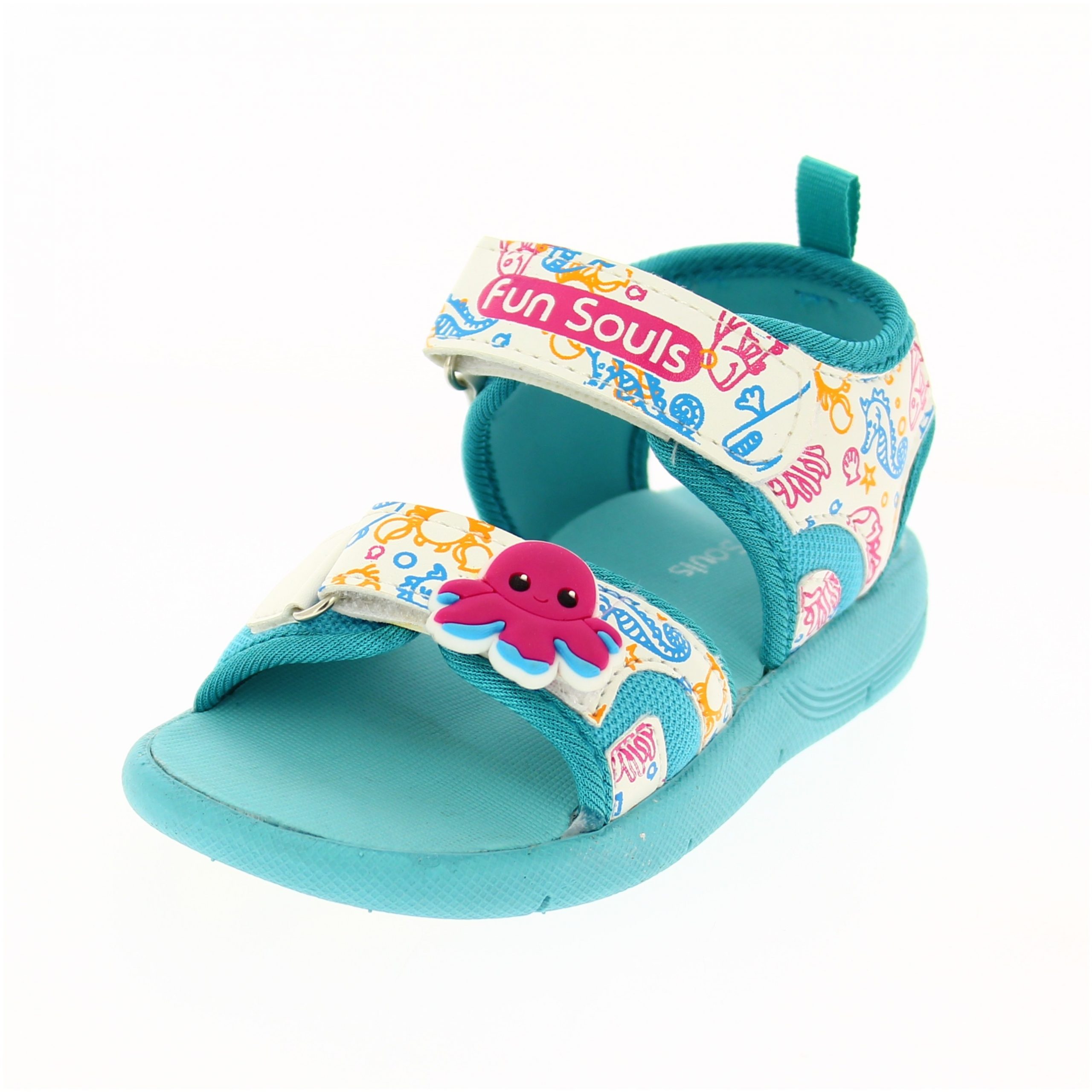 Fun Souls Girls Casual Slip-On Sandals Aqua Green