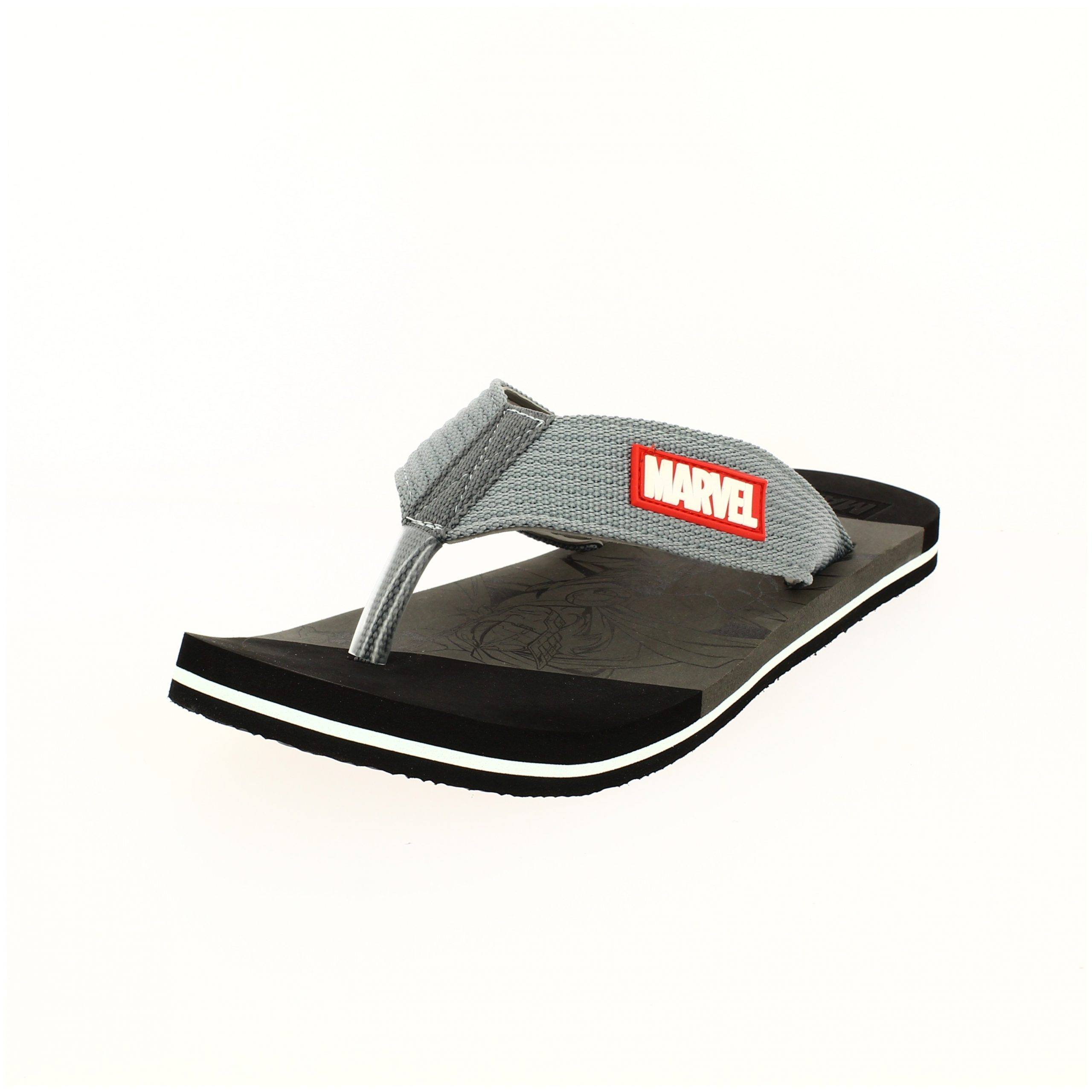 Marvel Men Casual Two Strap Slippers Gray