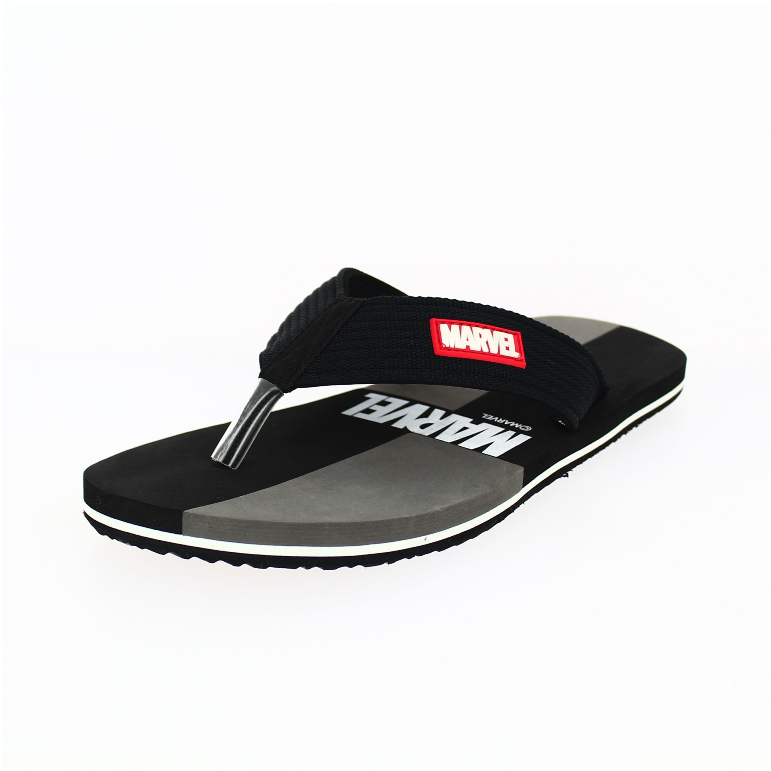 Marvel Men Casual Two Strap Slippers Black