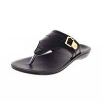 U Softo Women Casual T-Strap Slippers Black