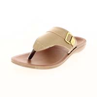 U Softo Women Casual T-Strap Slippers Beige