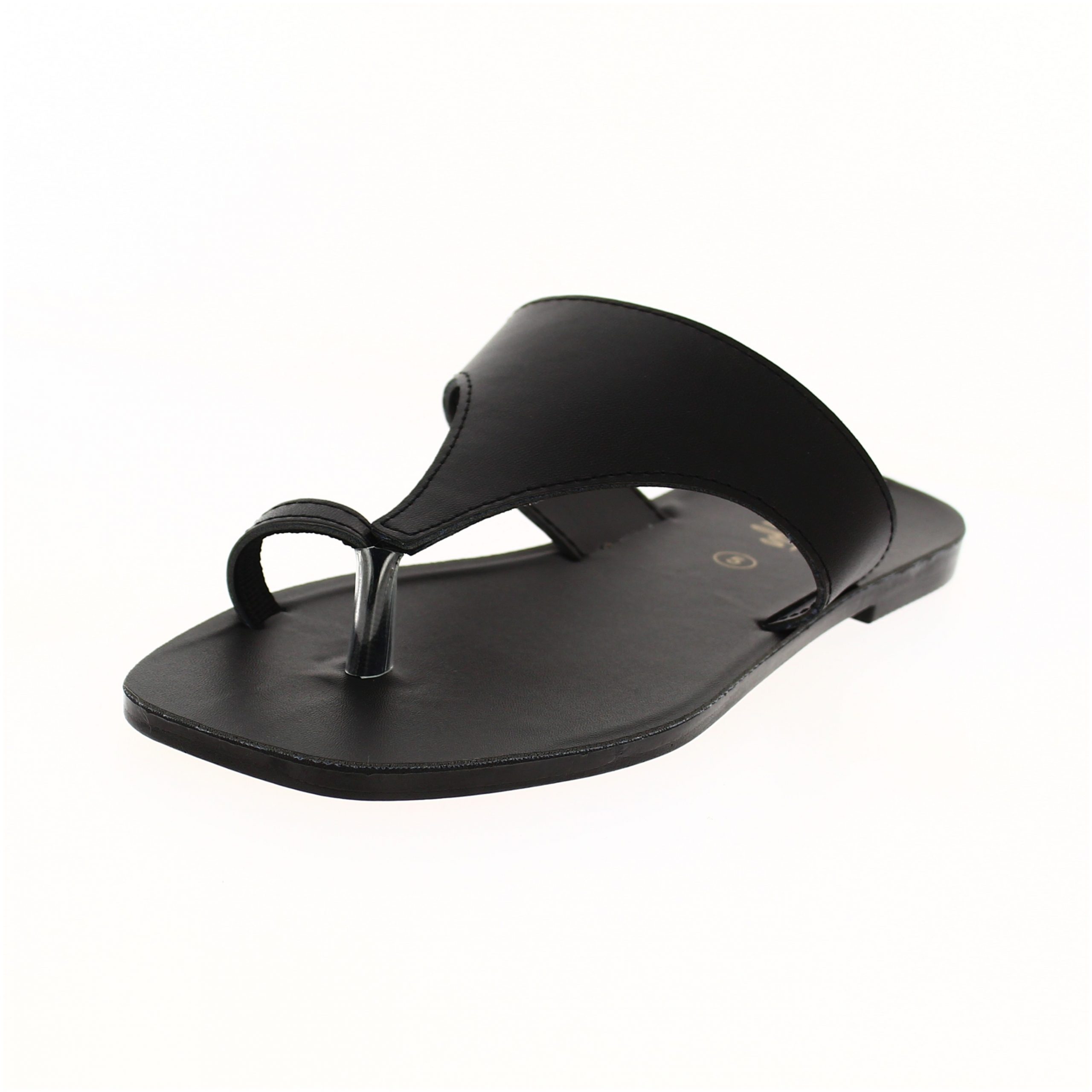 U Softo Women Casual Toe-Ring Slippers Black
