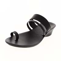 U Softo Women Casual Toe-Ring Wedges Black