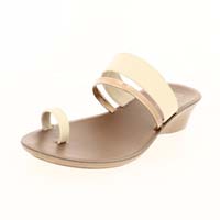 U Softo Women Casual Toe-Ring Wedges Beige