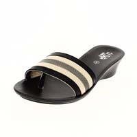 U Softo Women Casual Toe-Ring Wedges Black