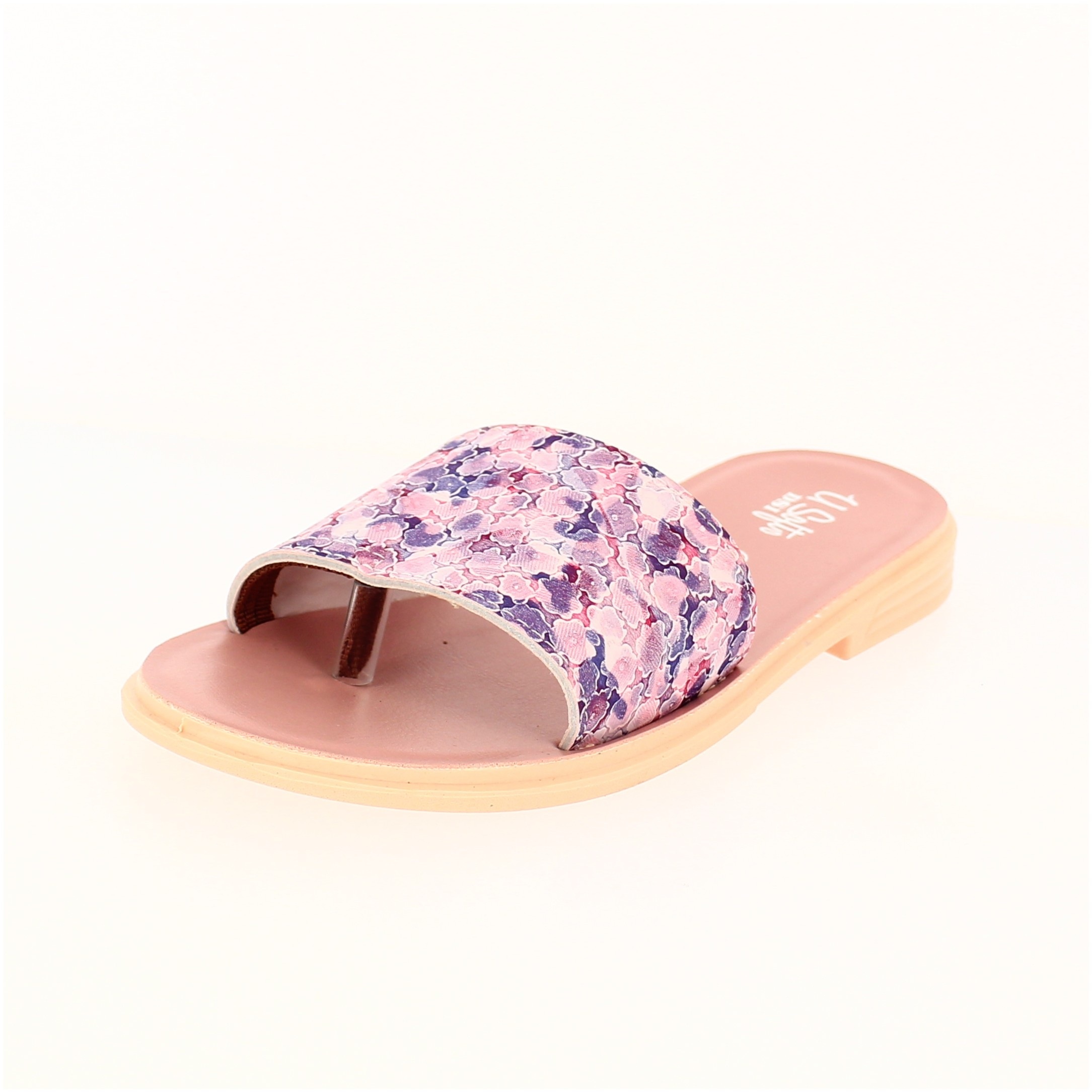 U Softo Girls Casual Toe Ring Slippers Pink