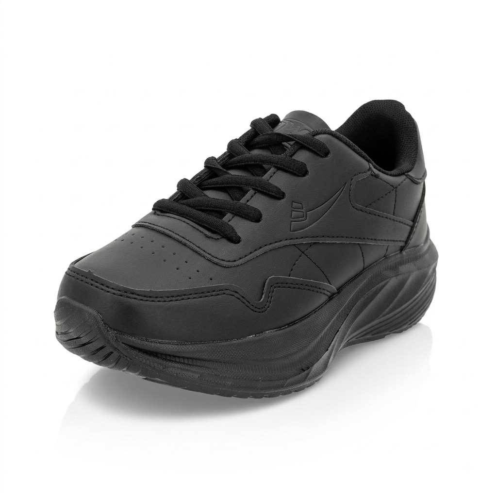 Winner Boys School Lacing Shoes Black