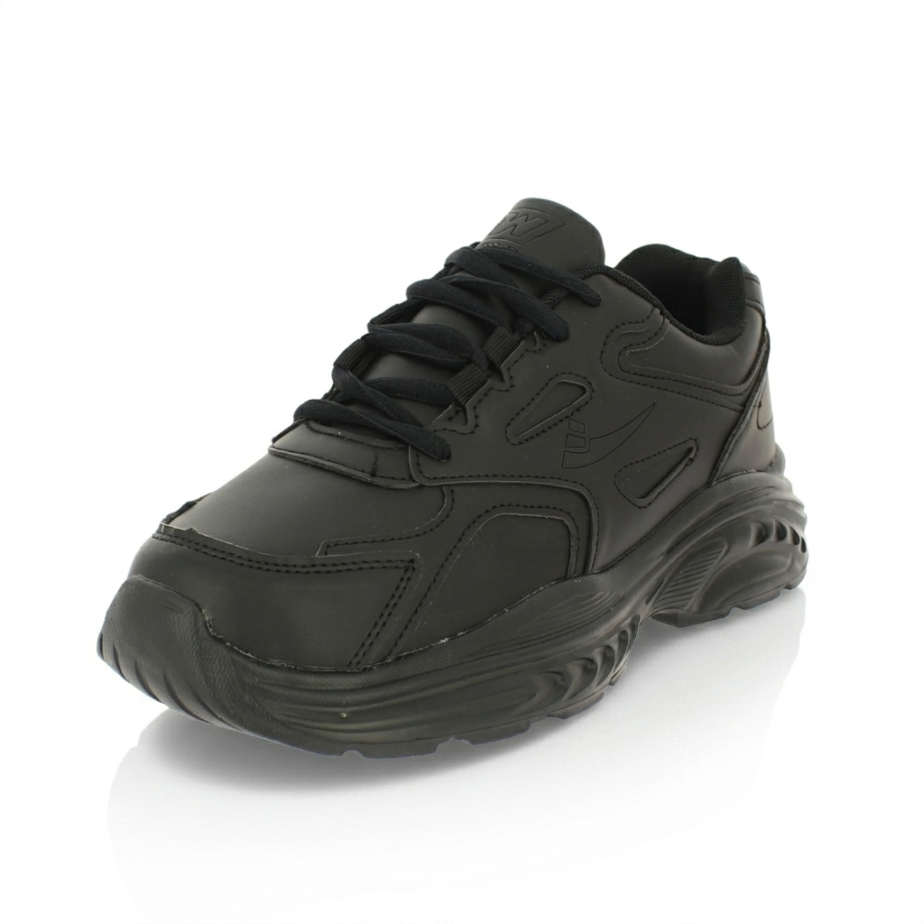 Winner Boys School Lacing Shoes Black