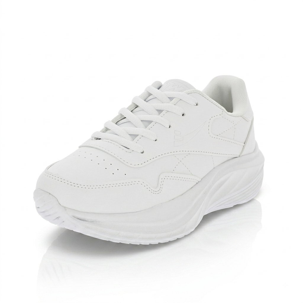 Winner Girls School Lacing Shoes White