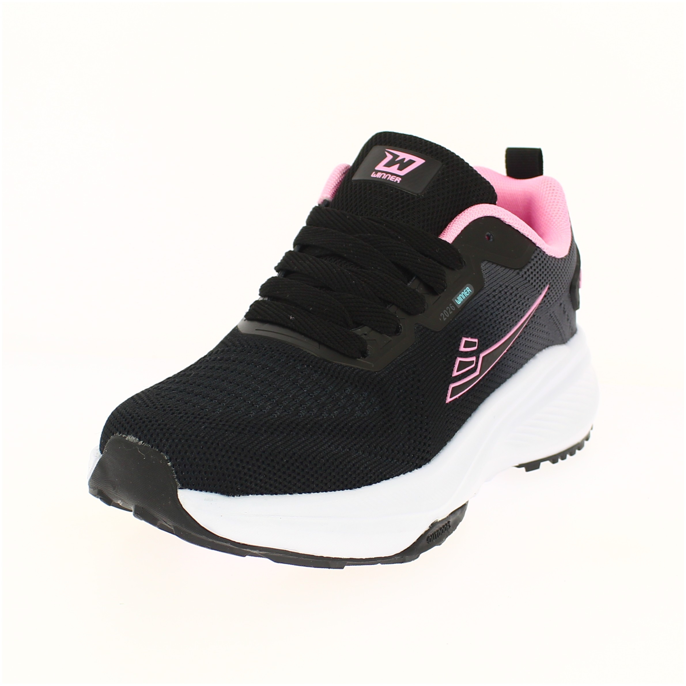 Winner Women Running Lacing Shoes Black