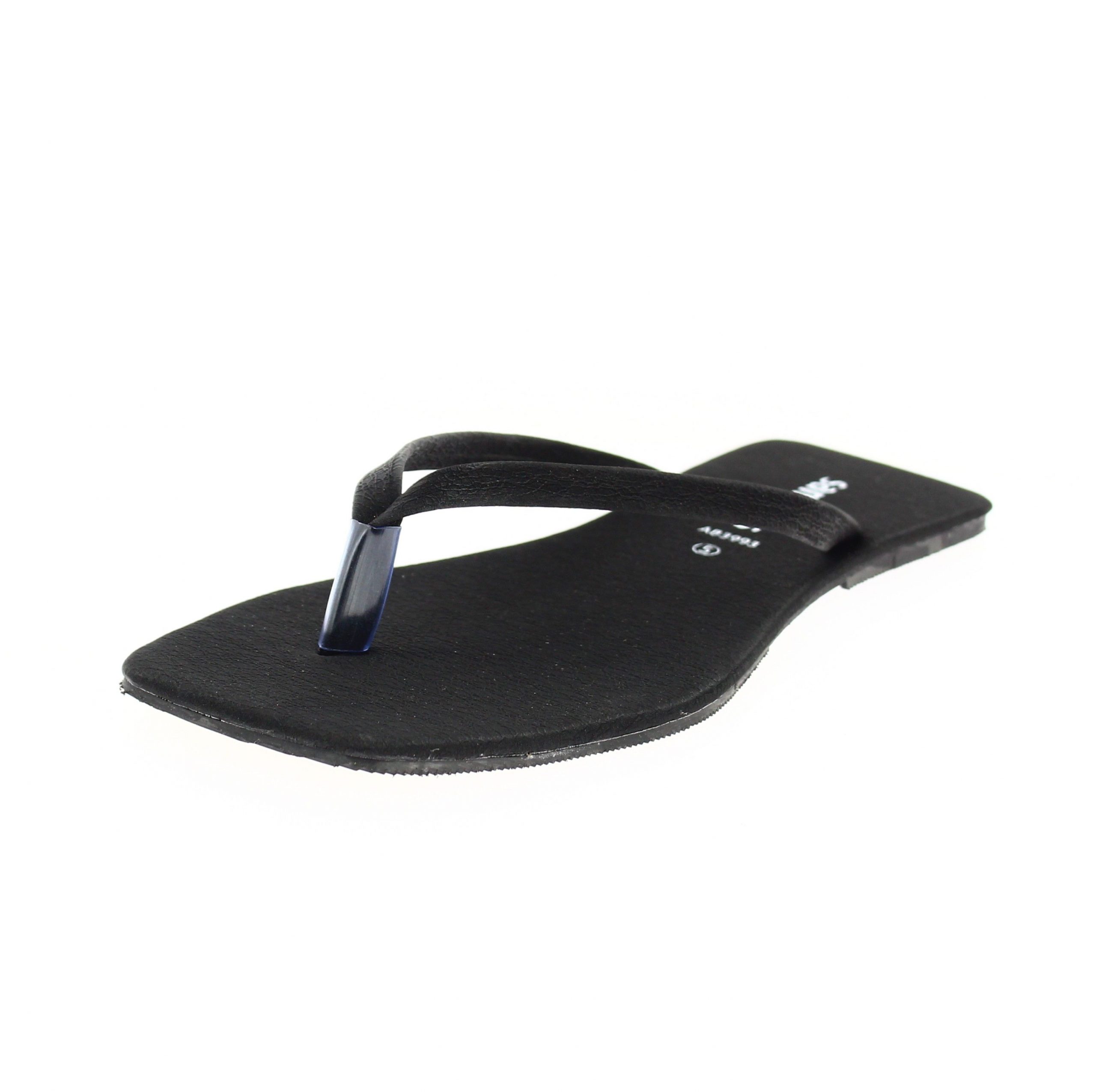 SAMSONS Women Casual Thongs Slippers Black