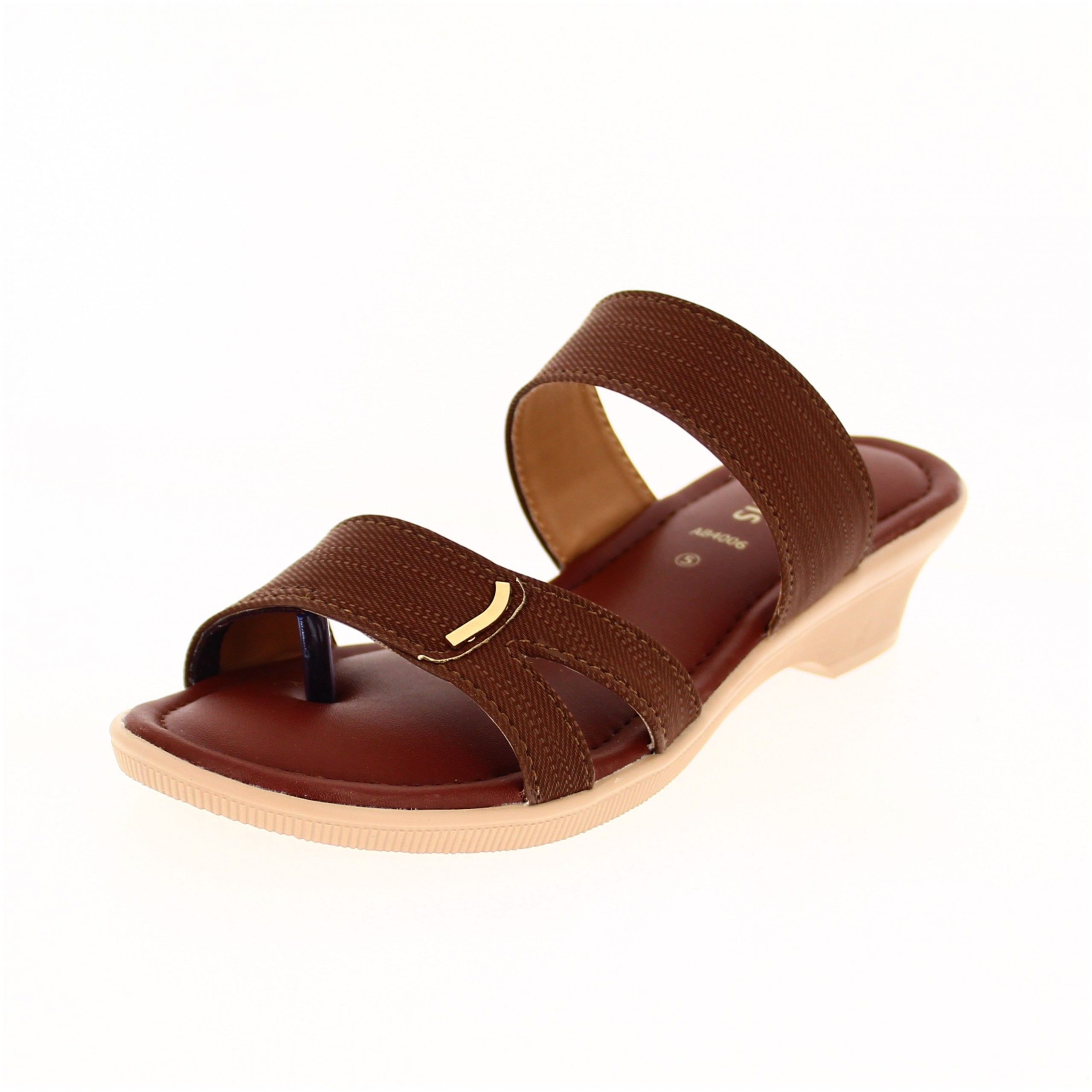 SAMSONS Women Casual Slip-On Wedges Brown