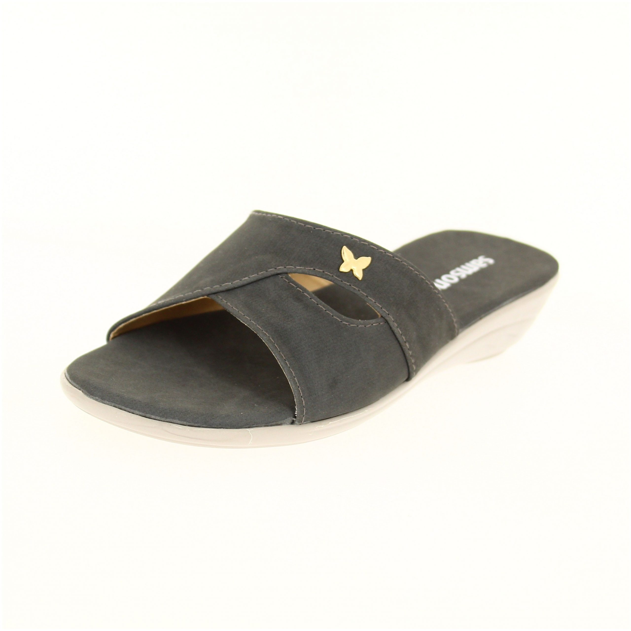 SAMSONS Women Casual Toe Ring Wedges Grey