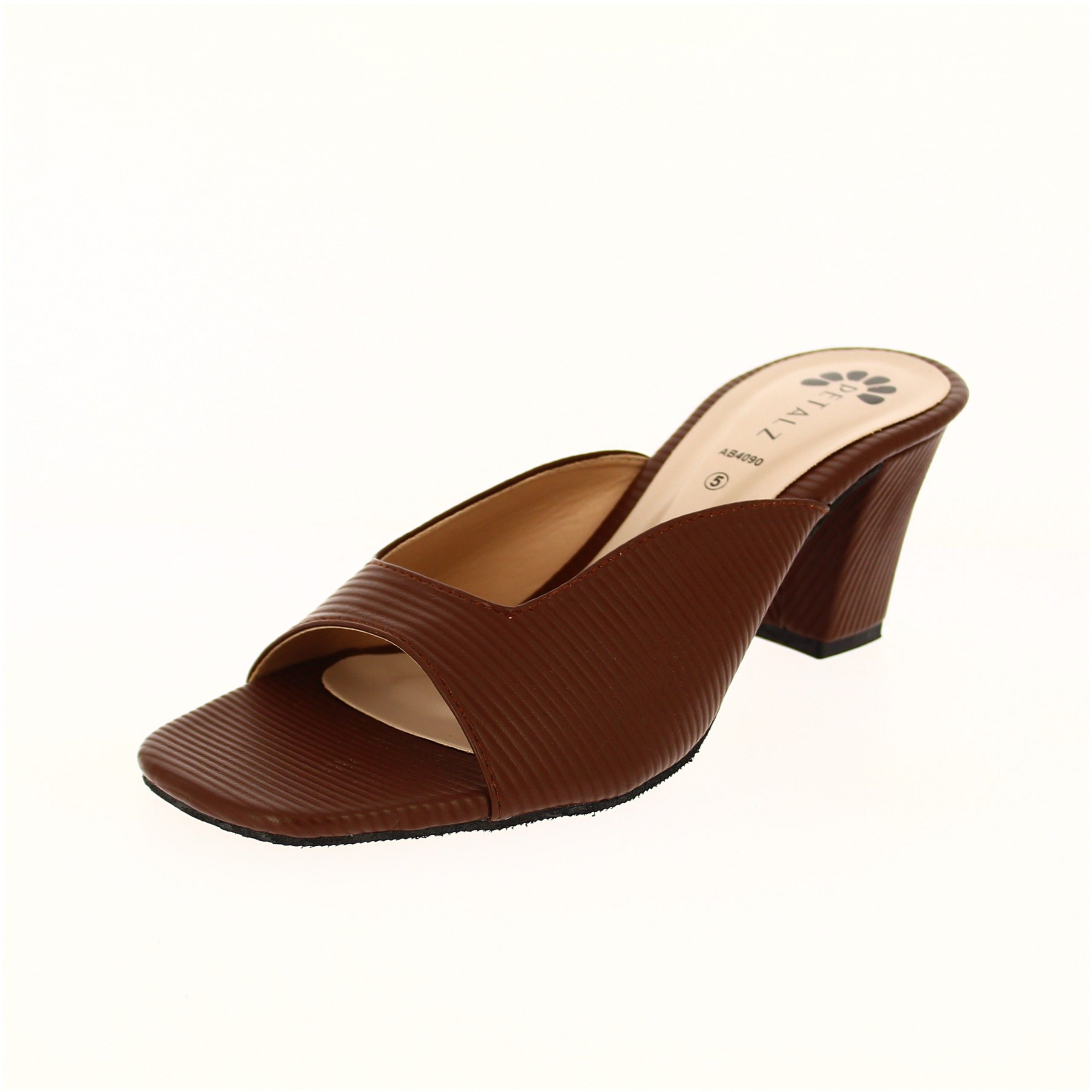 PETALZ Women Formal Slip-On Heels Brown