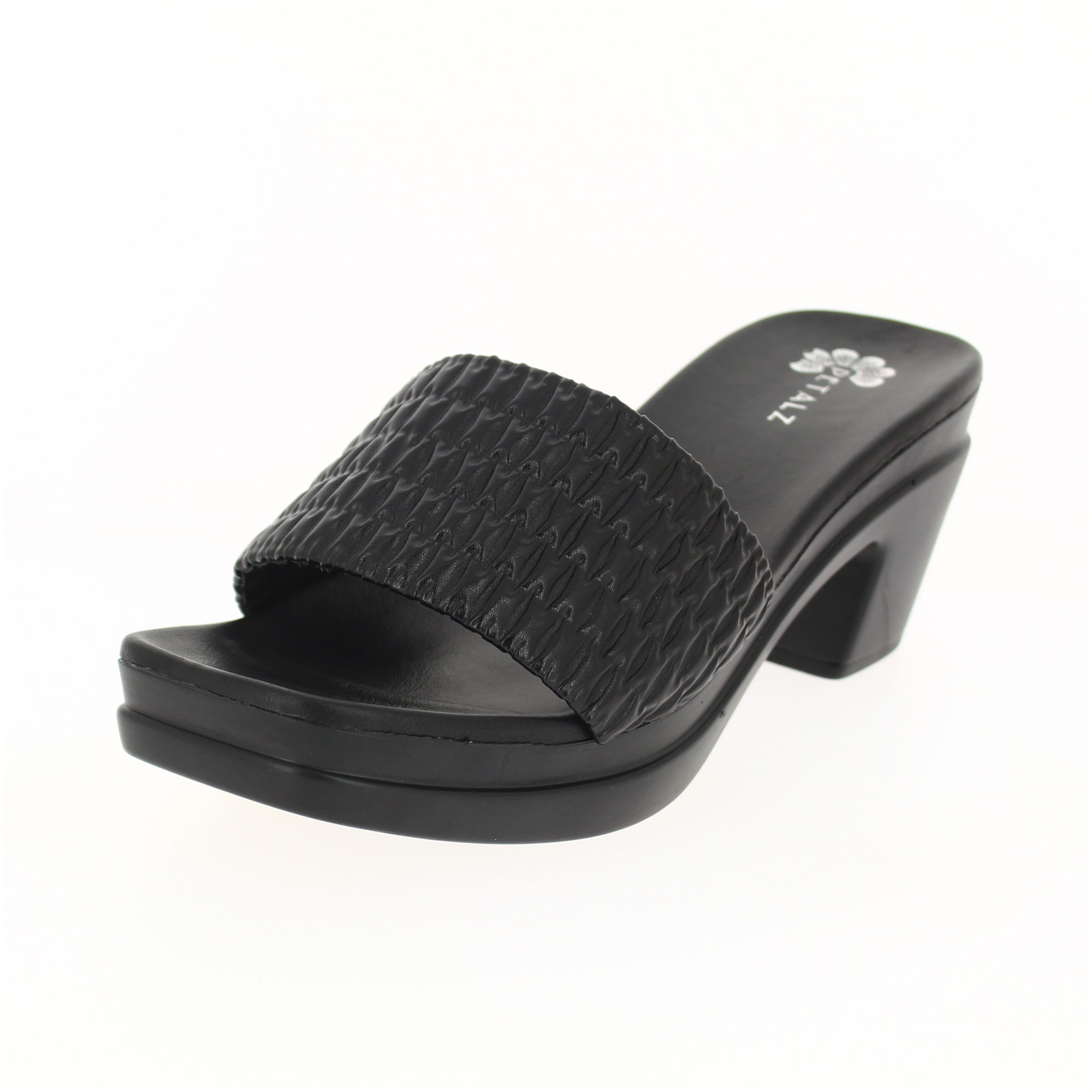 PETALZ Women Formal Slip-On Heels Black
