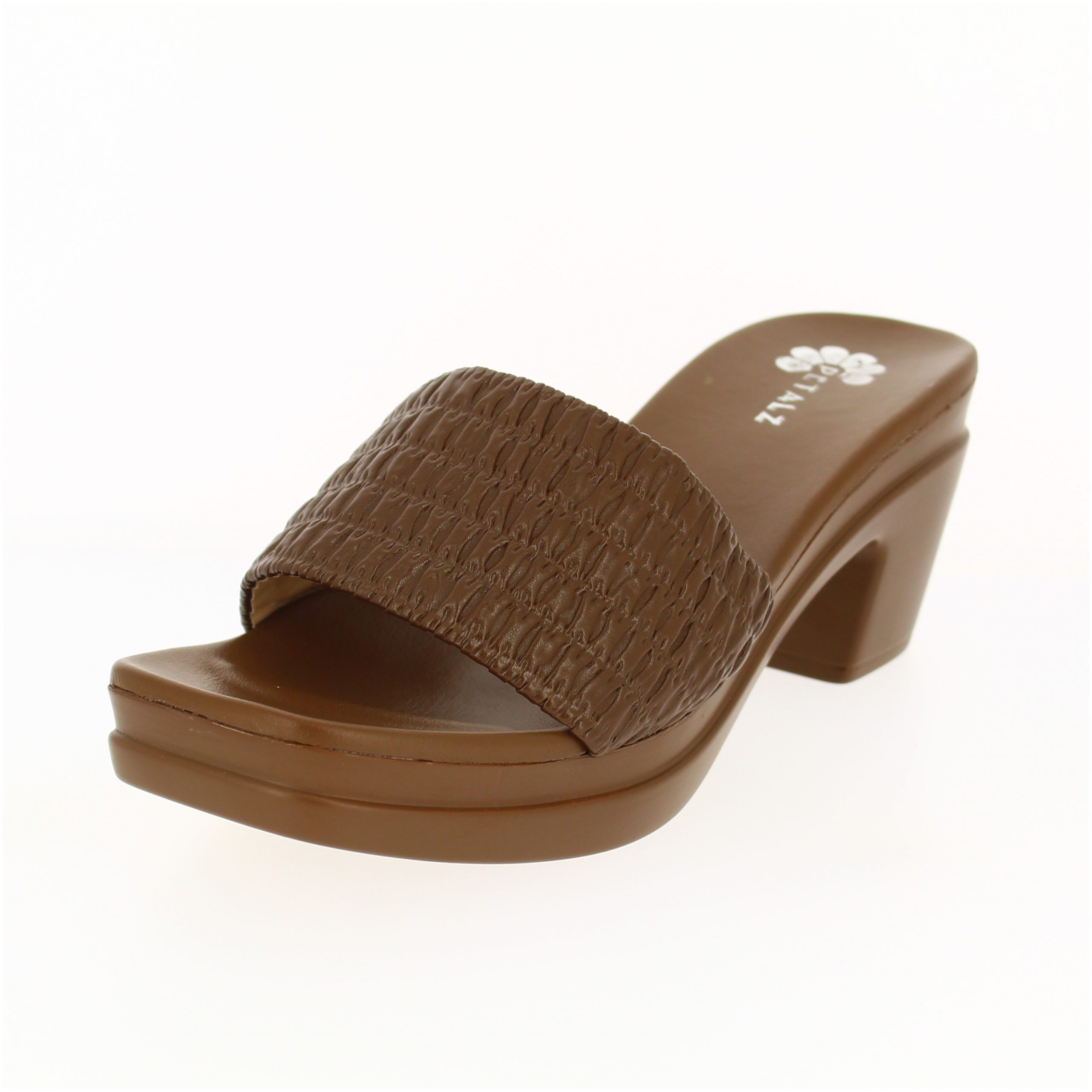 PETALZ Women Formal Slip-On Heels Brown