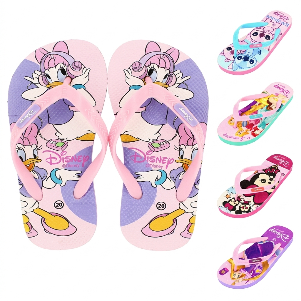 DISNEY Girls Casual Flats Slippers Blue, Pink, Purple, L. Purple, Green