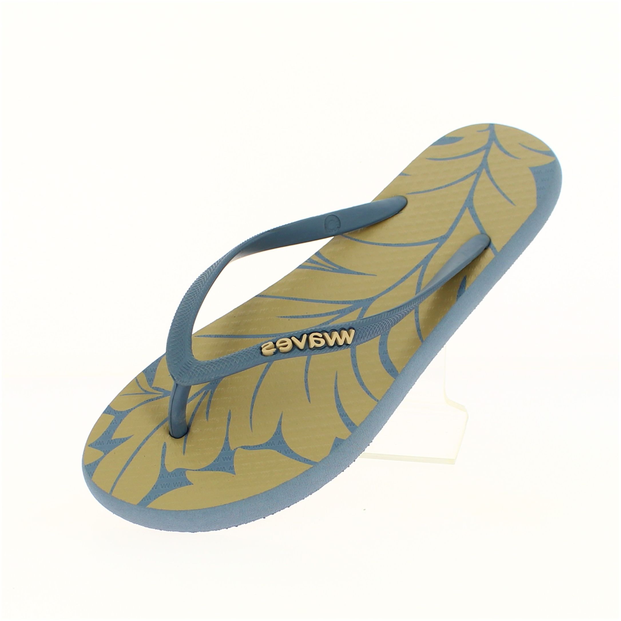 Waves Women Casual Flat Slippers Aqua
