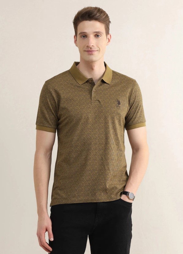 US POLO Men Casual Full Sleeve Shirt Pink