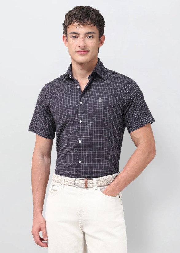 US POLO Men Casual Half Sleeve T-Shirt Navy
