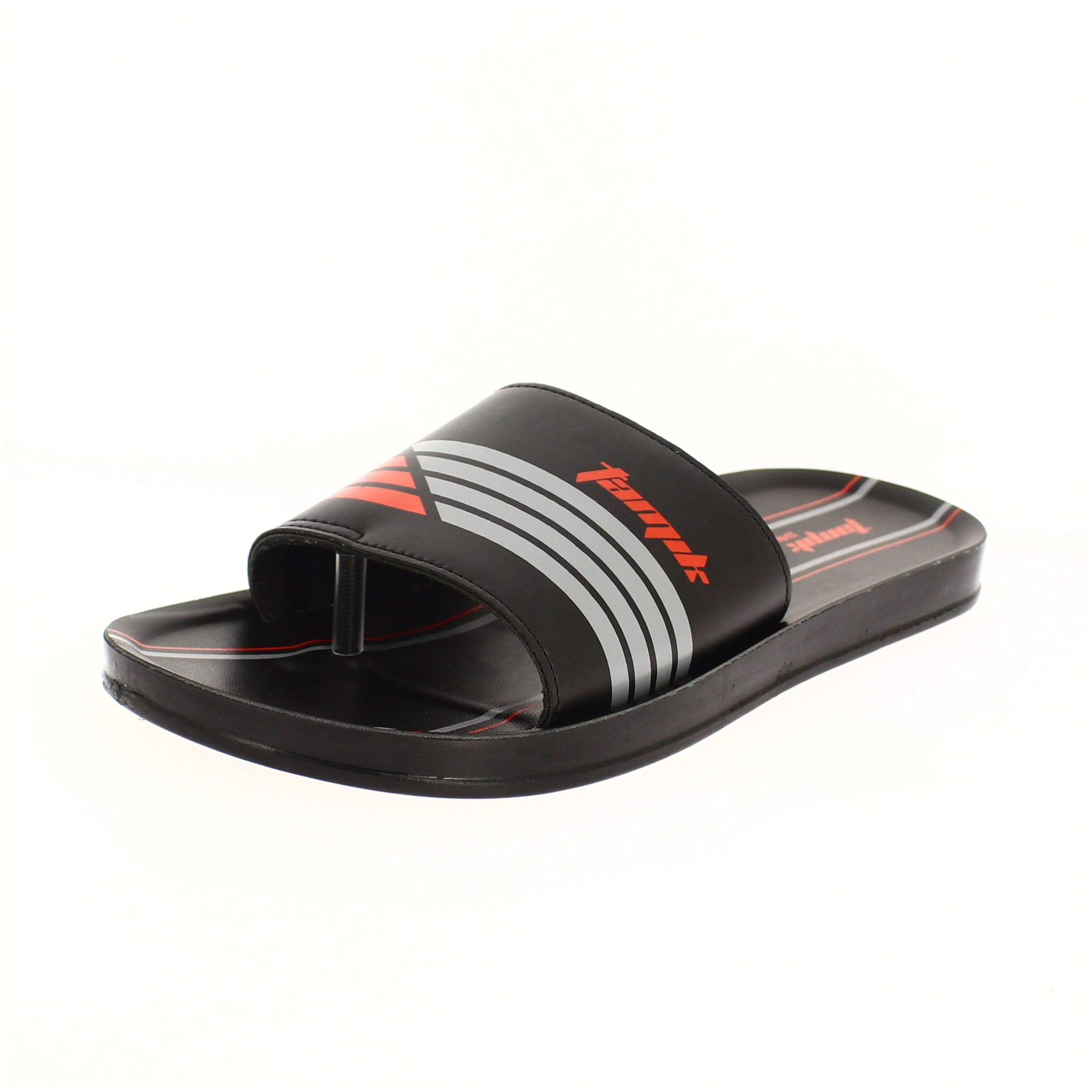 Tamik Men Casual Slip-On Slippers - Bk / Red / Ash